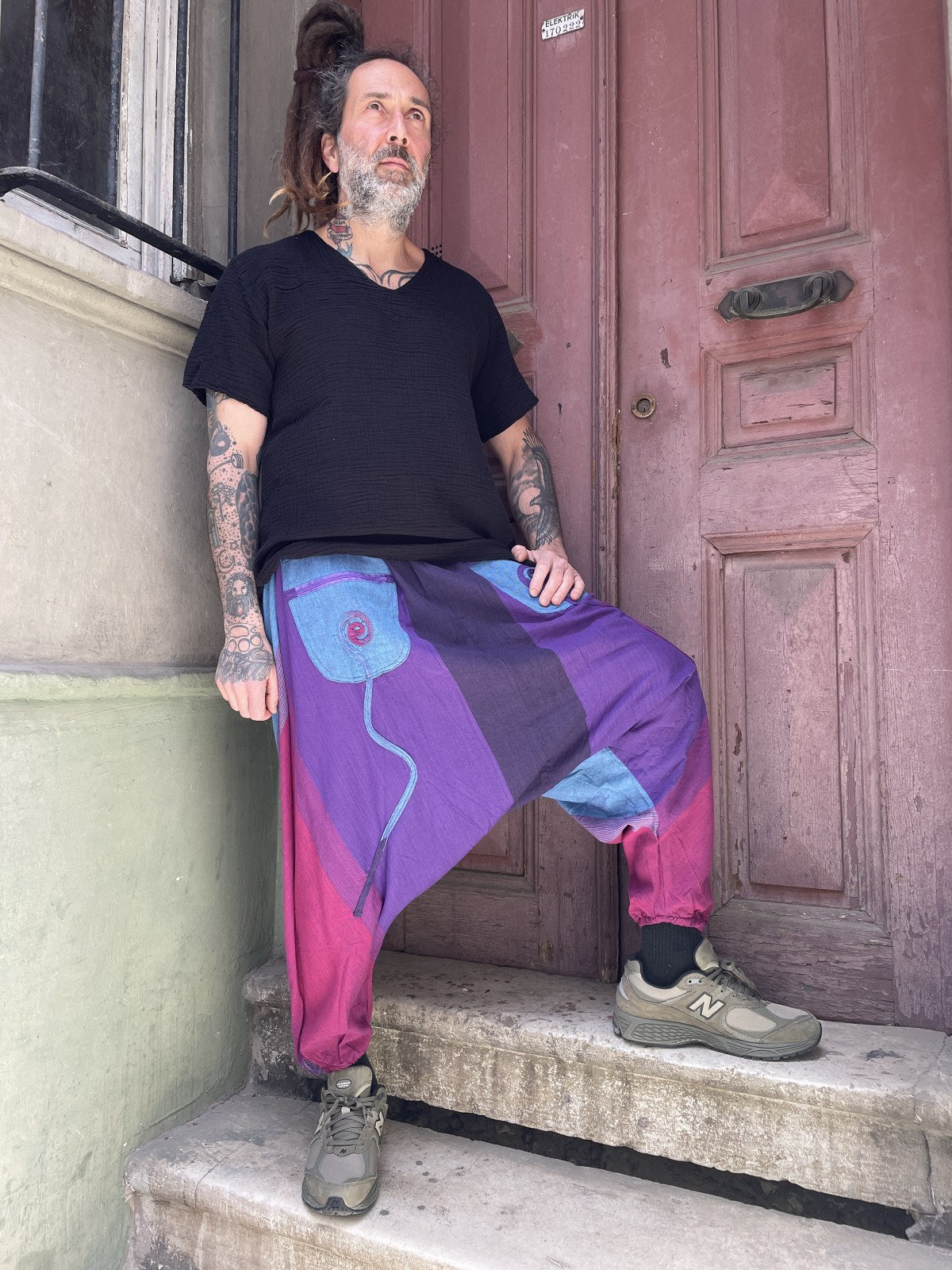 Unisex Nepal Stil Bağlamalı Şalvar Pantolon