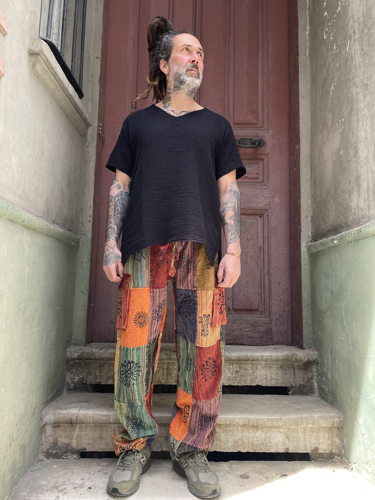 Unisex Bohem Nepal Patchwork Pantolon – Güneş