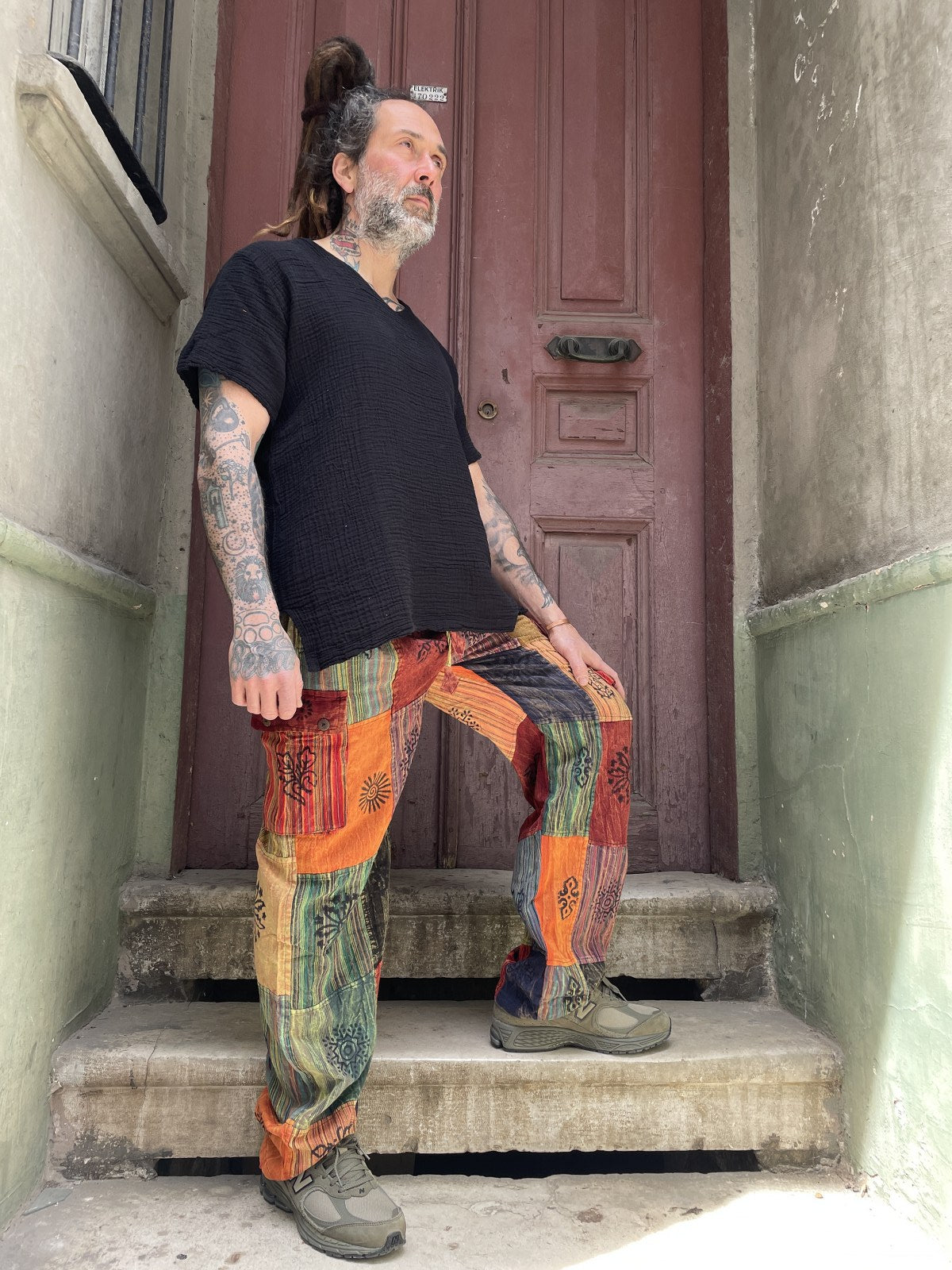 Unisex Bohem Nepal Patchwork Pantolon – Güneş