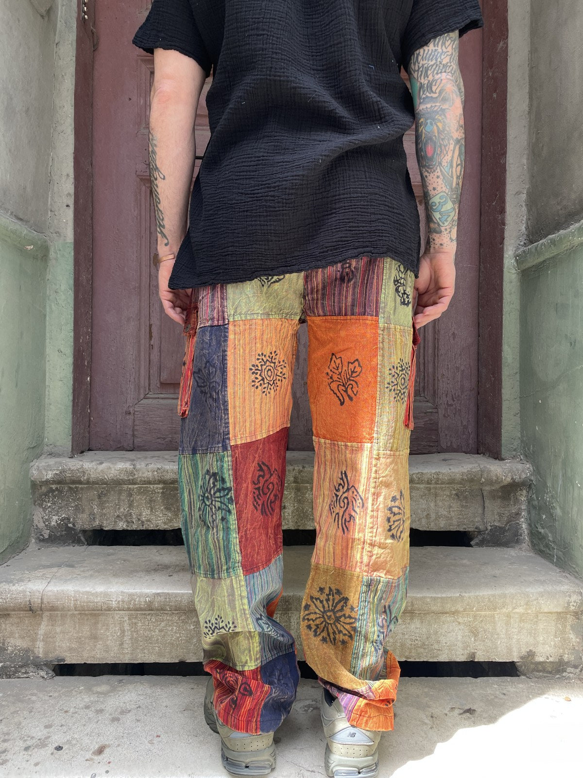Unisex Bohem Nepal Patchwork Pantolon – Güneş