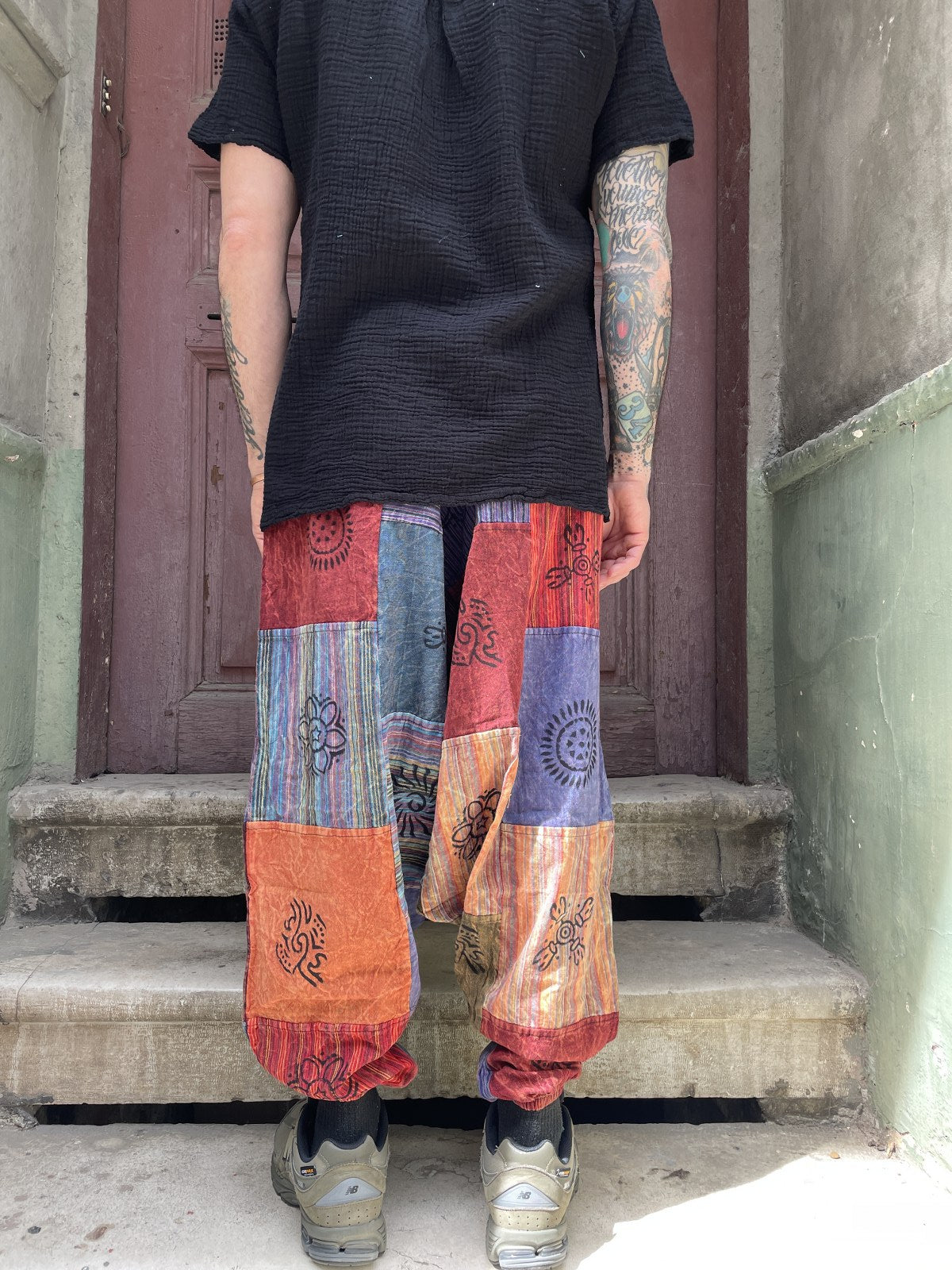 Nepal Patchwork Turuncu Kadın Pantolon