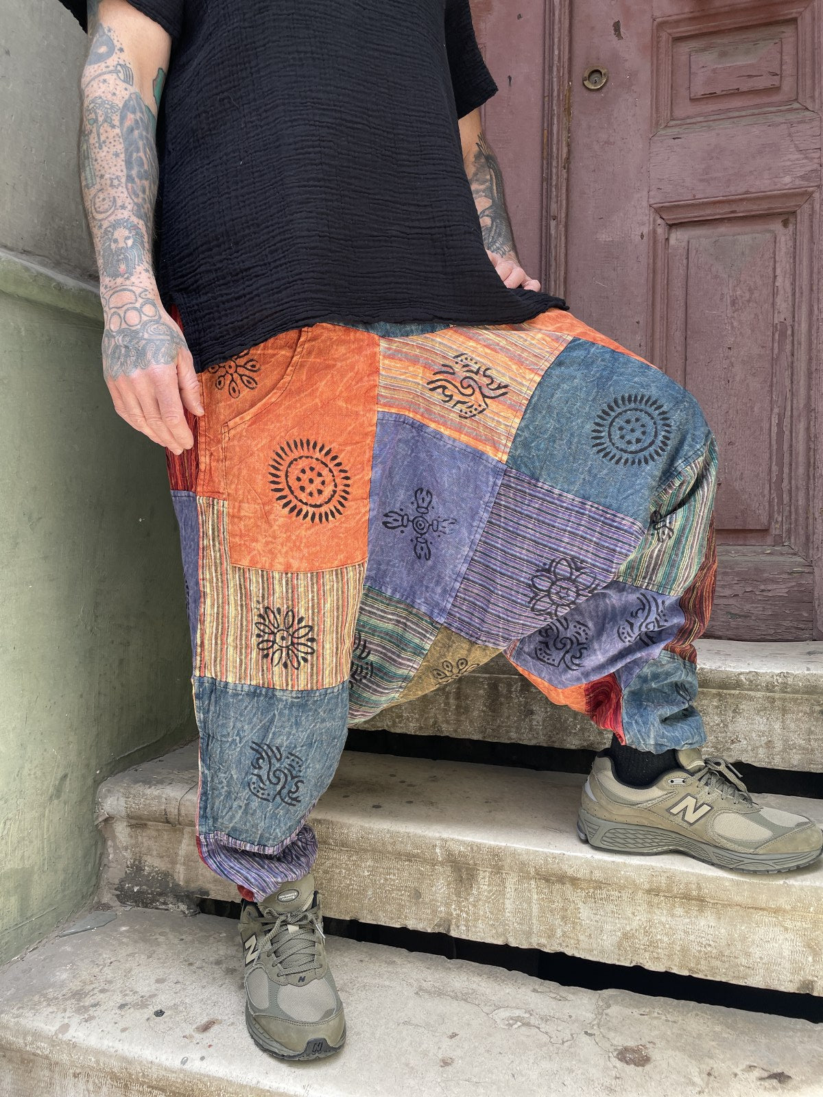 Nepal Patchwork Turuncu Kadın Pantolon