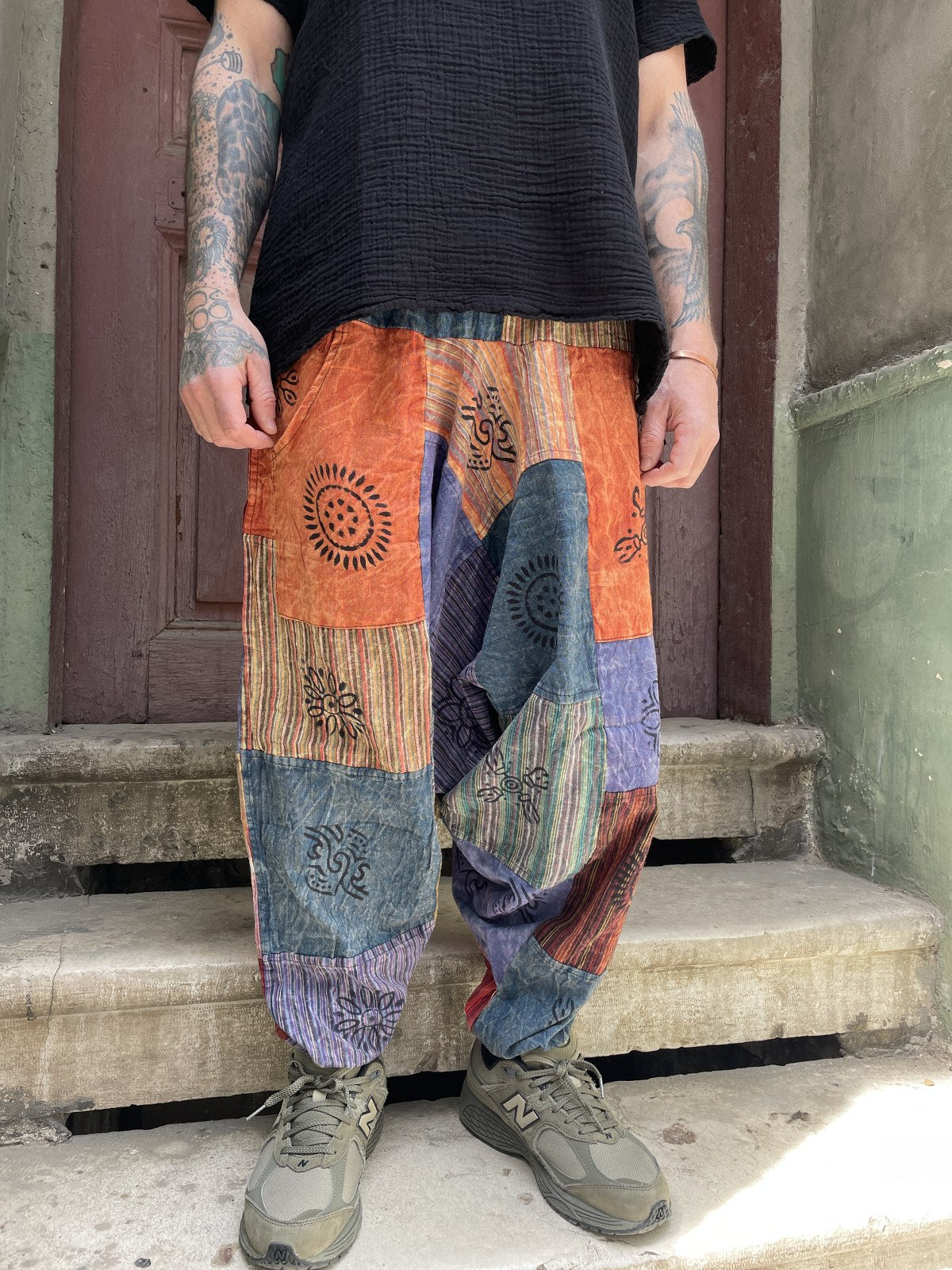 Nepal Patchwork Turuncu Kadın Pantolon