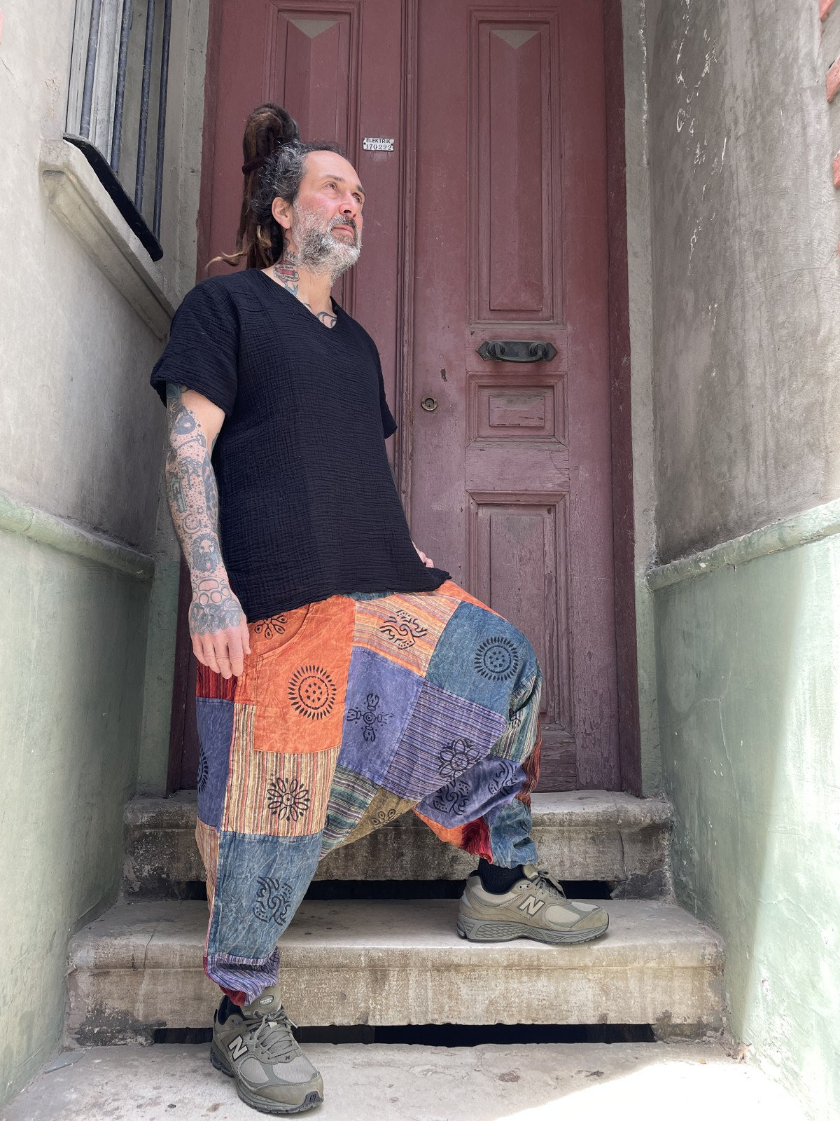 Nepal Patchwork Turuncu Kadın Pantolon