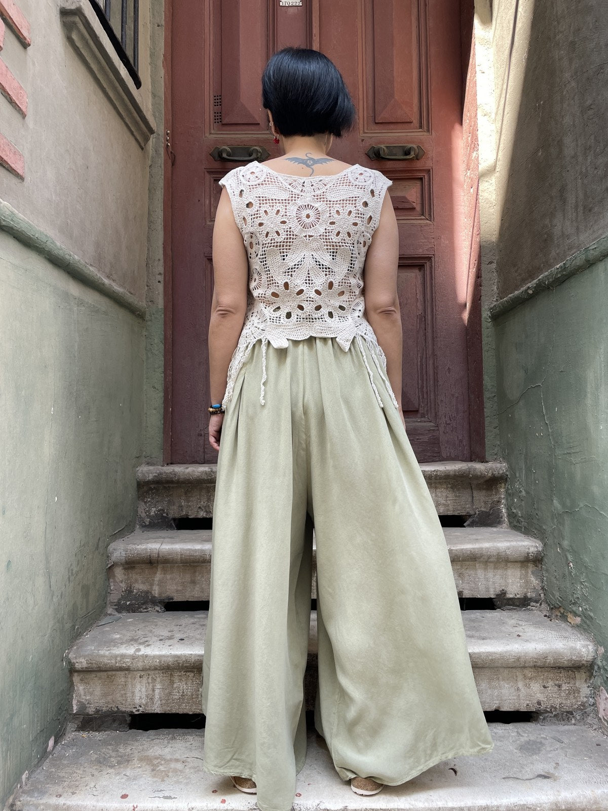 Bohem Kadın Bol Paça Pantolon – Pamuklu, 2 Renk