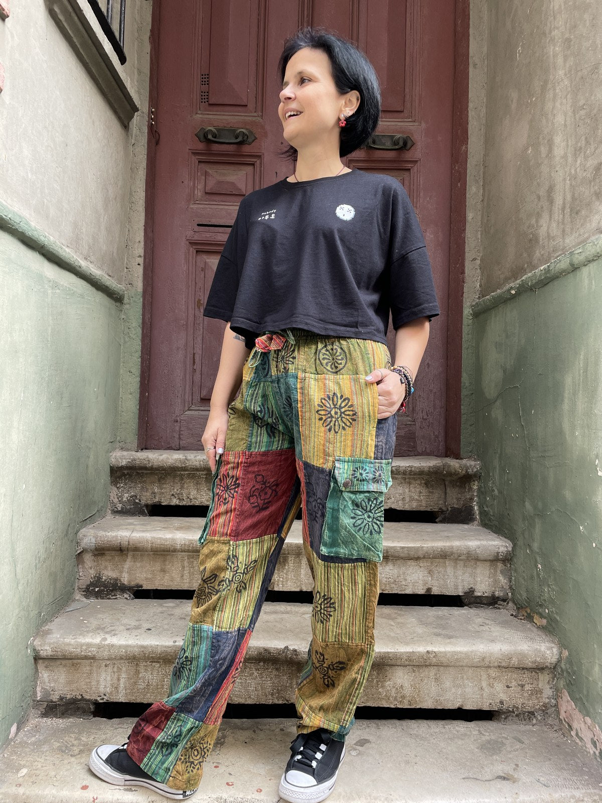 Unisex Bohem Kadın Nepal Patchwork Pantolon – Capella