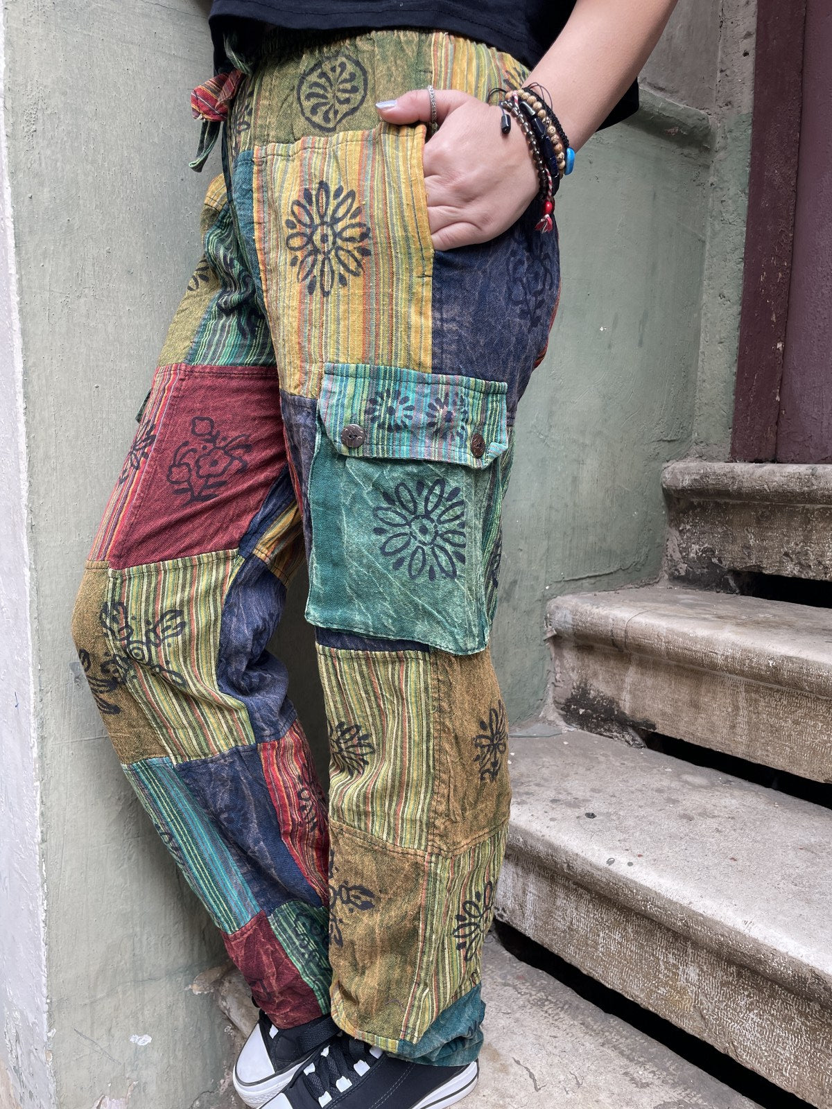 Unisex Bohem Kadın Nepal Patchwork Pantolon – Capella