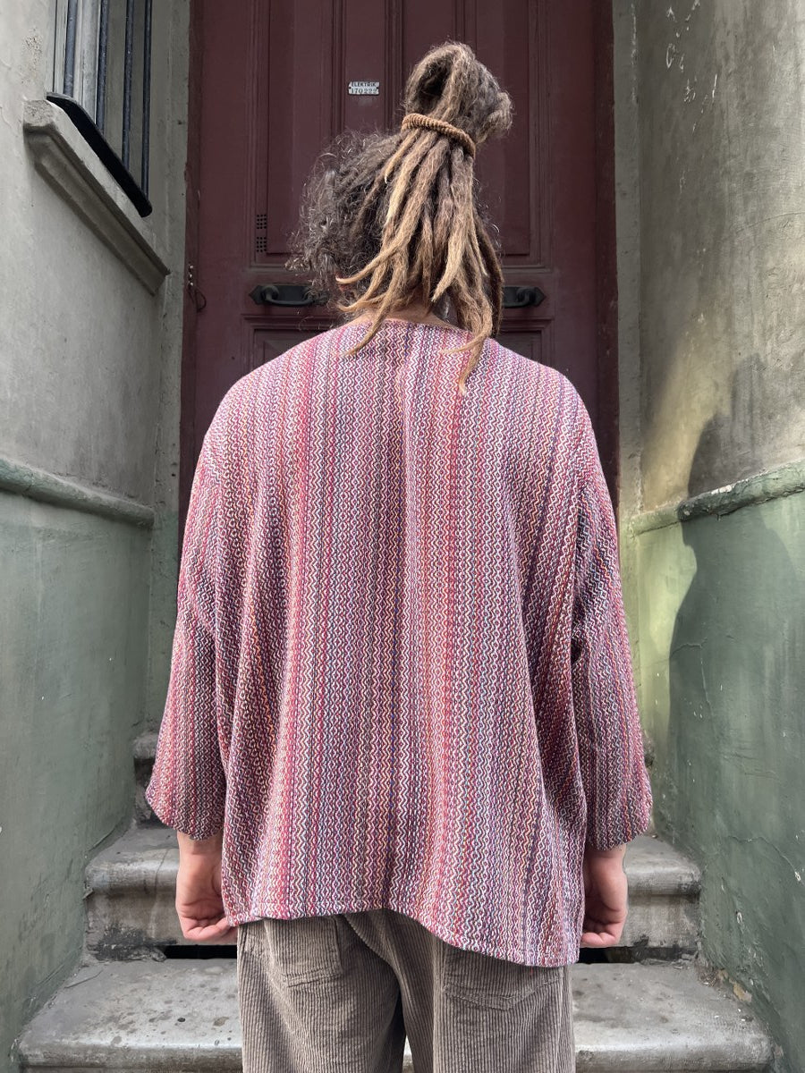 Elvoran Tasarım Dokuma Erkek Bluz – %100 Pamuk, Sürdürülebilir