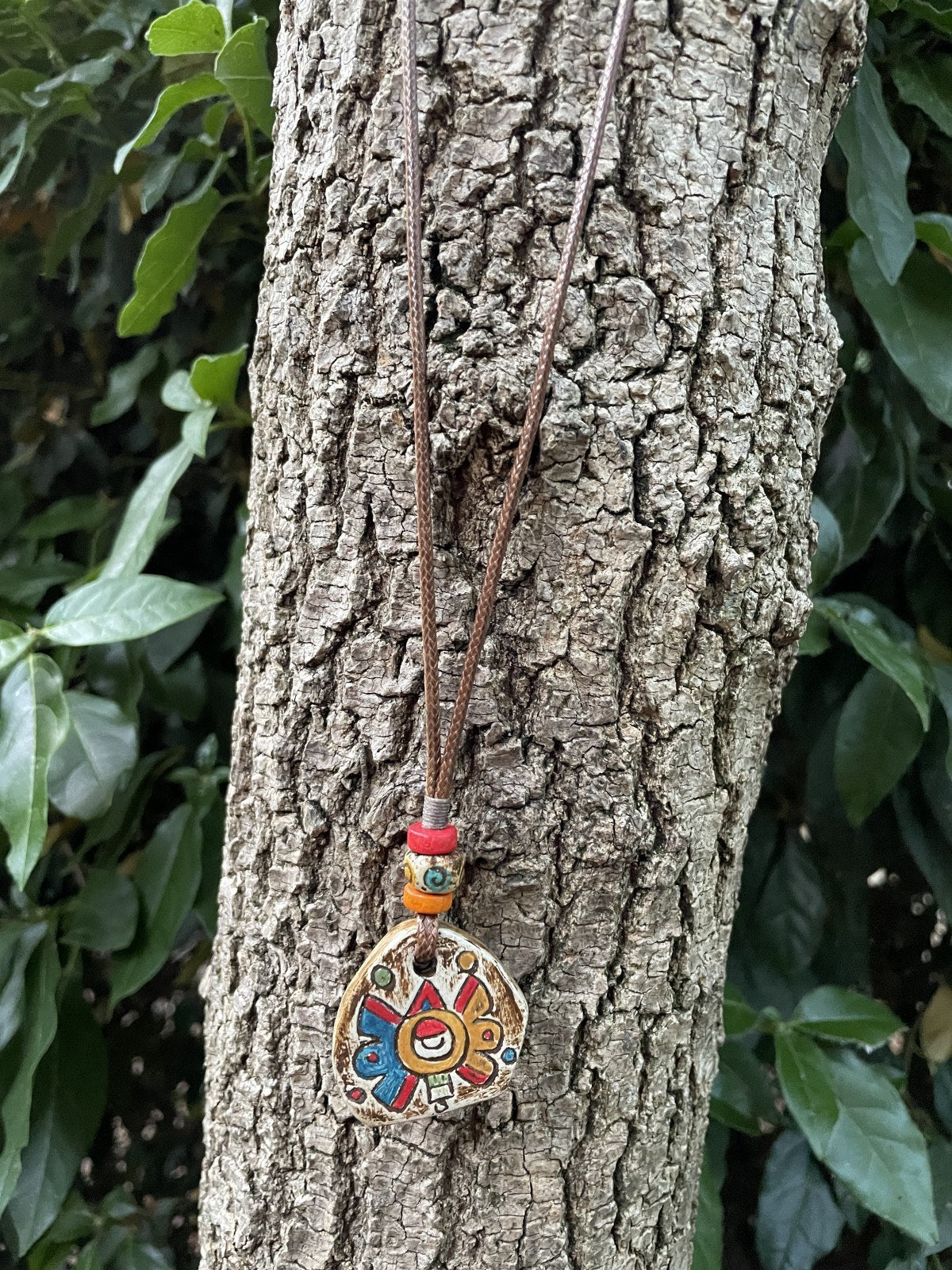 El Yapımı Kelebek Renkli Seramik Kolye