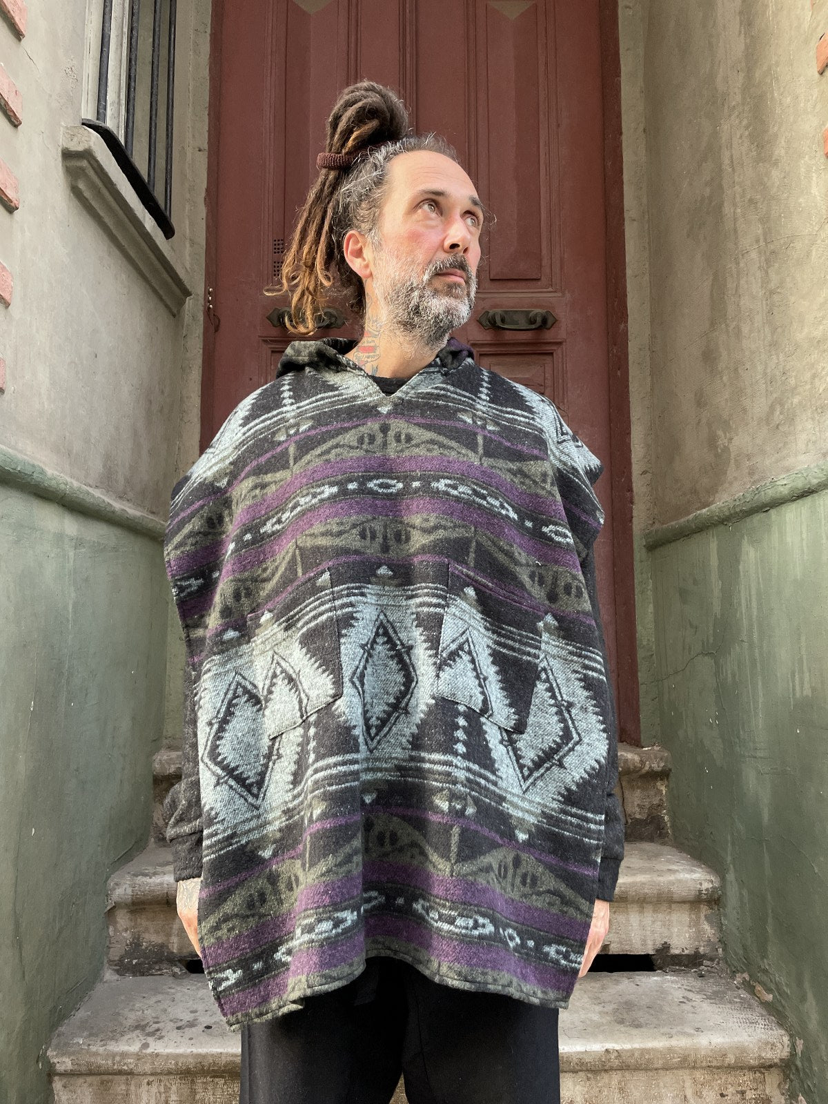 Unisex Ethnic Pattern Poncho