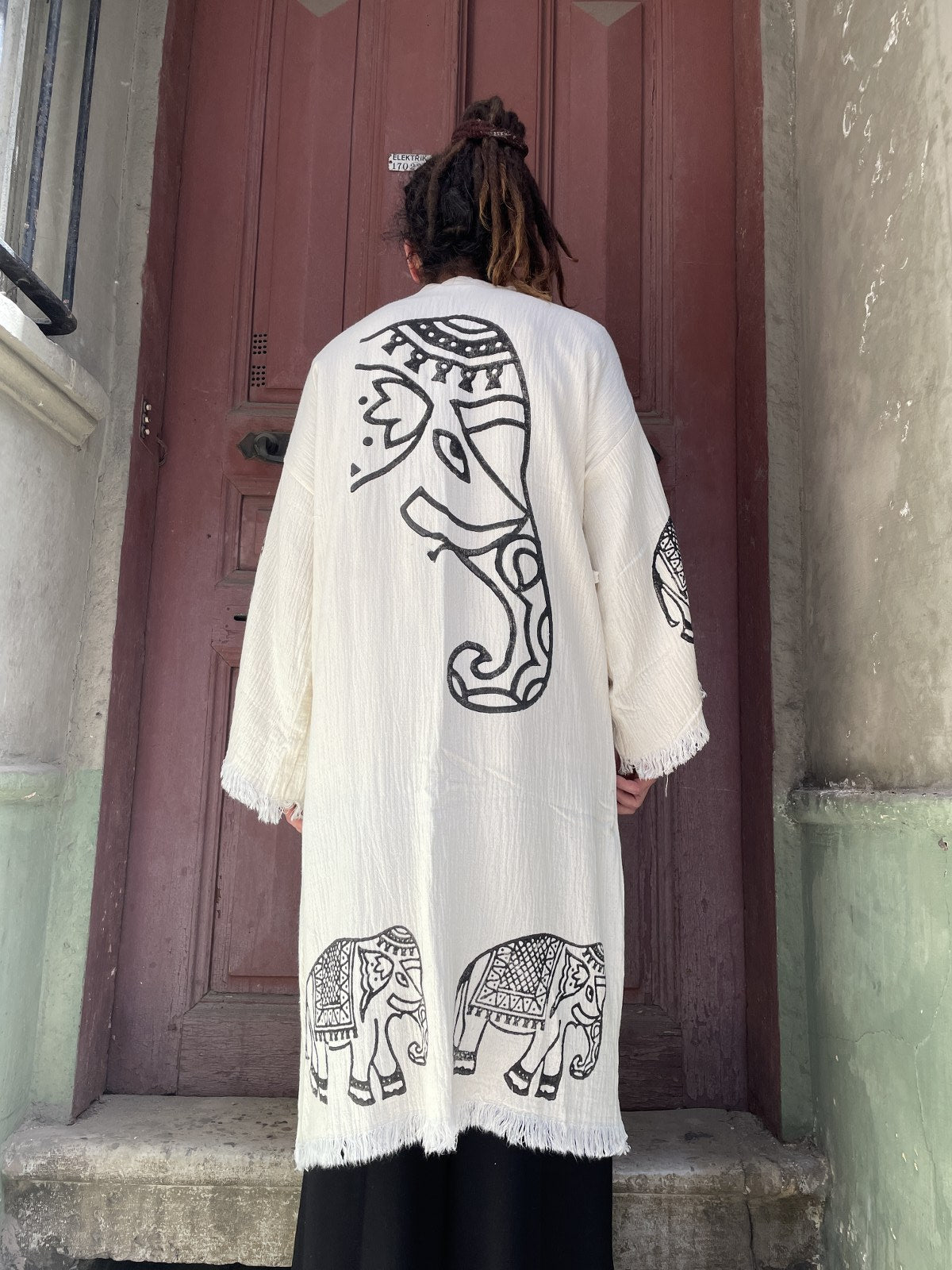 Festival Fil Uzun Erkek Kimono Kaftan Ceket Bornoz