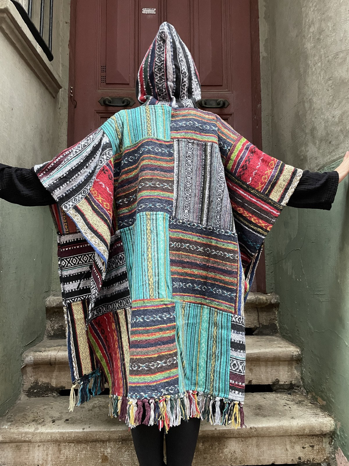 Unisex Nepal Gheri Bordo Kilim Panço