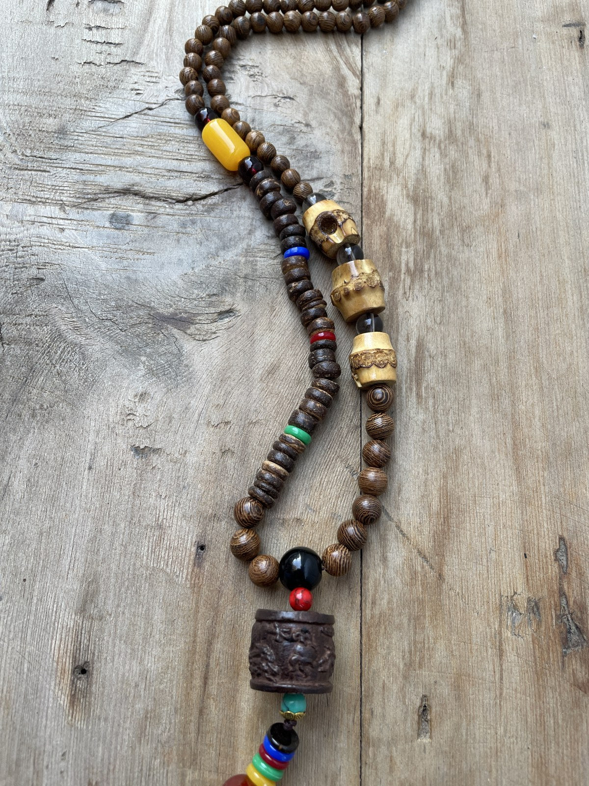 Bohem Gül Ağacı Doğal Taş Mala Kolye