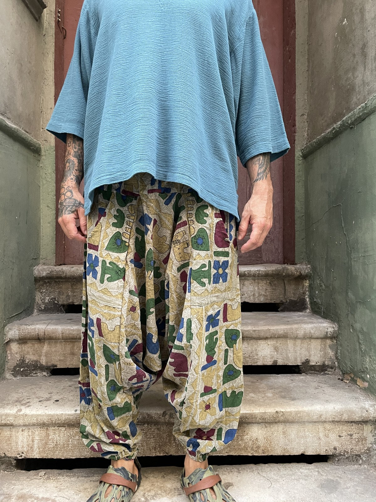 Unisex Bohem Nepal Otantik Fil Şalvar Pantolon