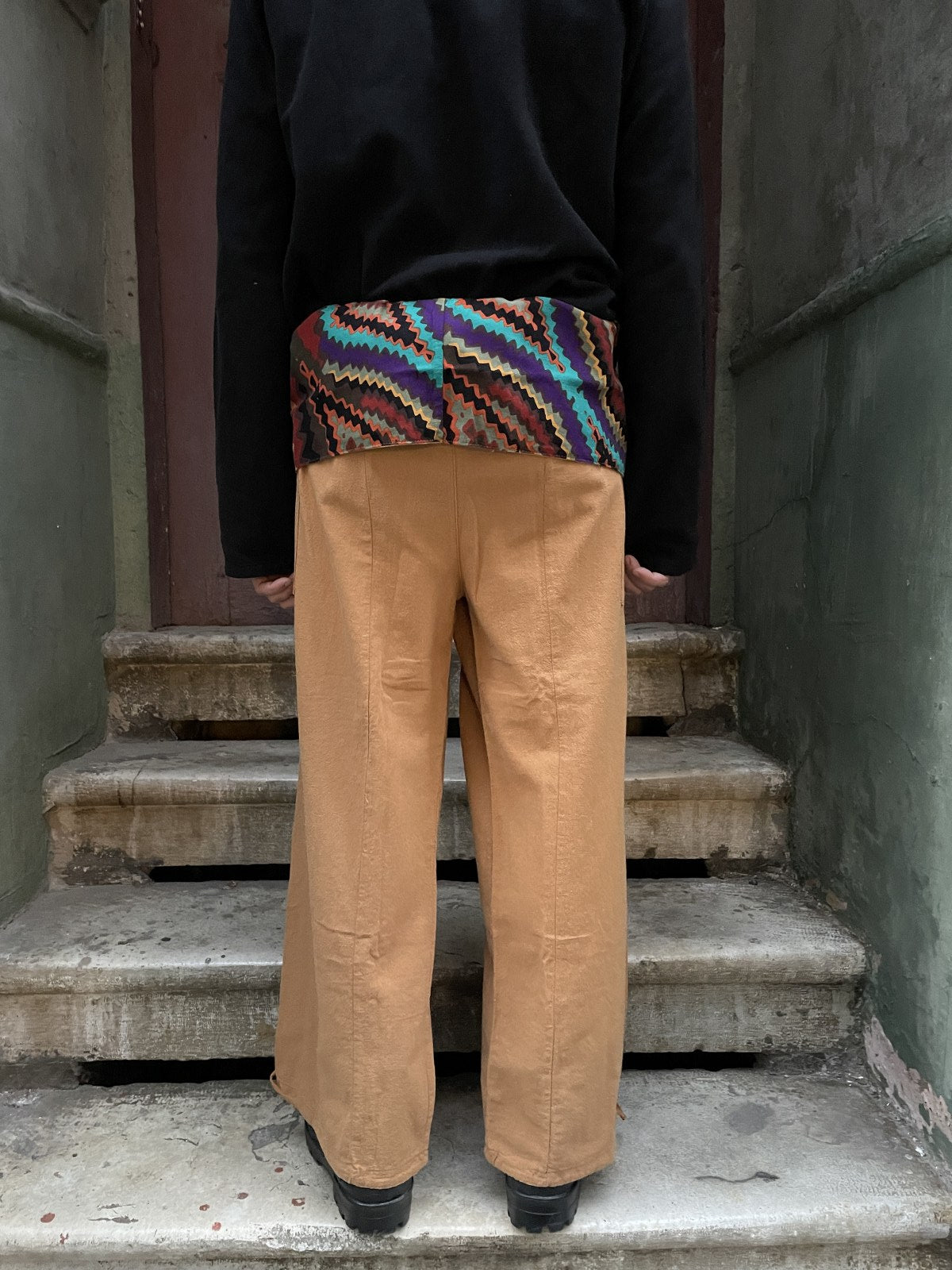 Unisex Çift Kullanımlı Hardal Thai Balıkçı Pantolon