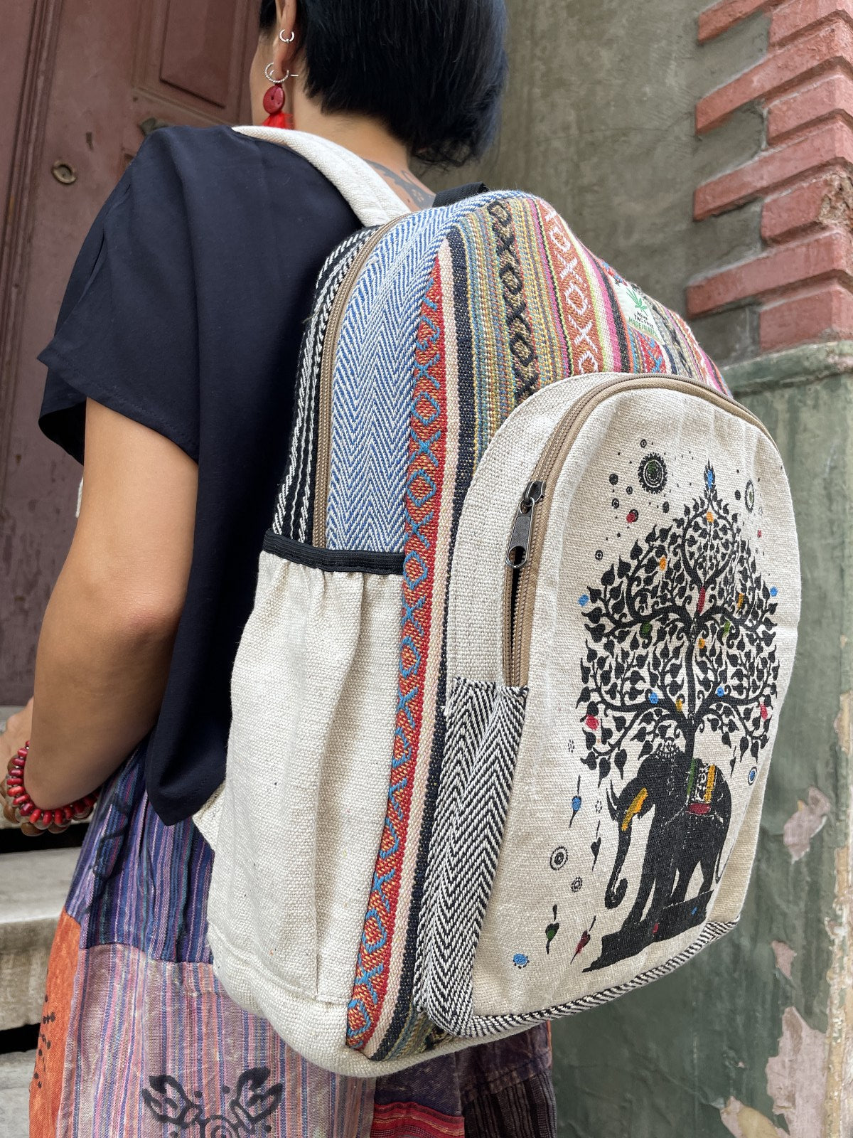 Himalayan Hayat Ağacı Fil Hemp Sırt Çantası
