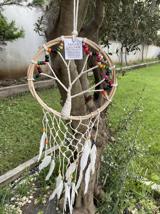 El Yapımı Hayat Ağacı Dreamcatcher – Doğal Tüylerle Bohem Düşkapanı