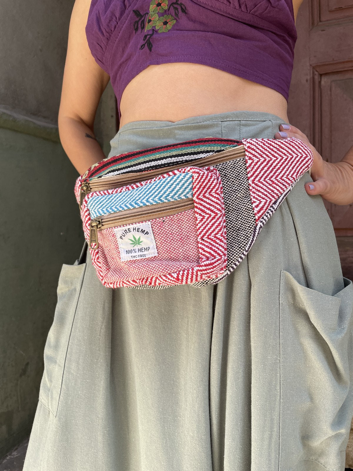Pure Hemp Bordo Bel Çantası