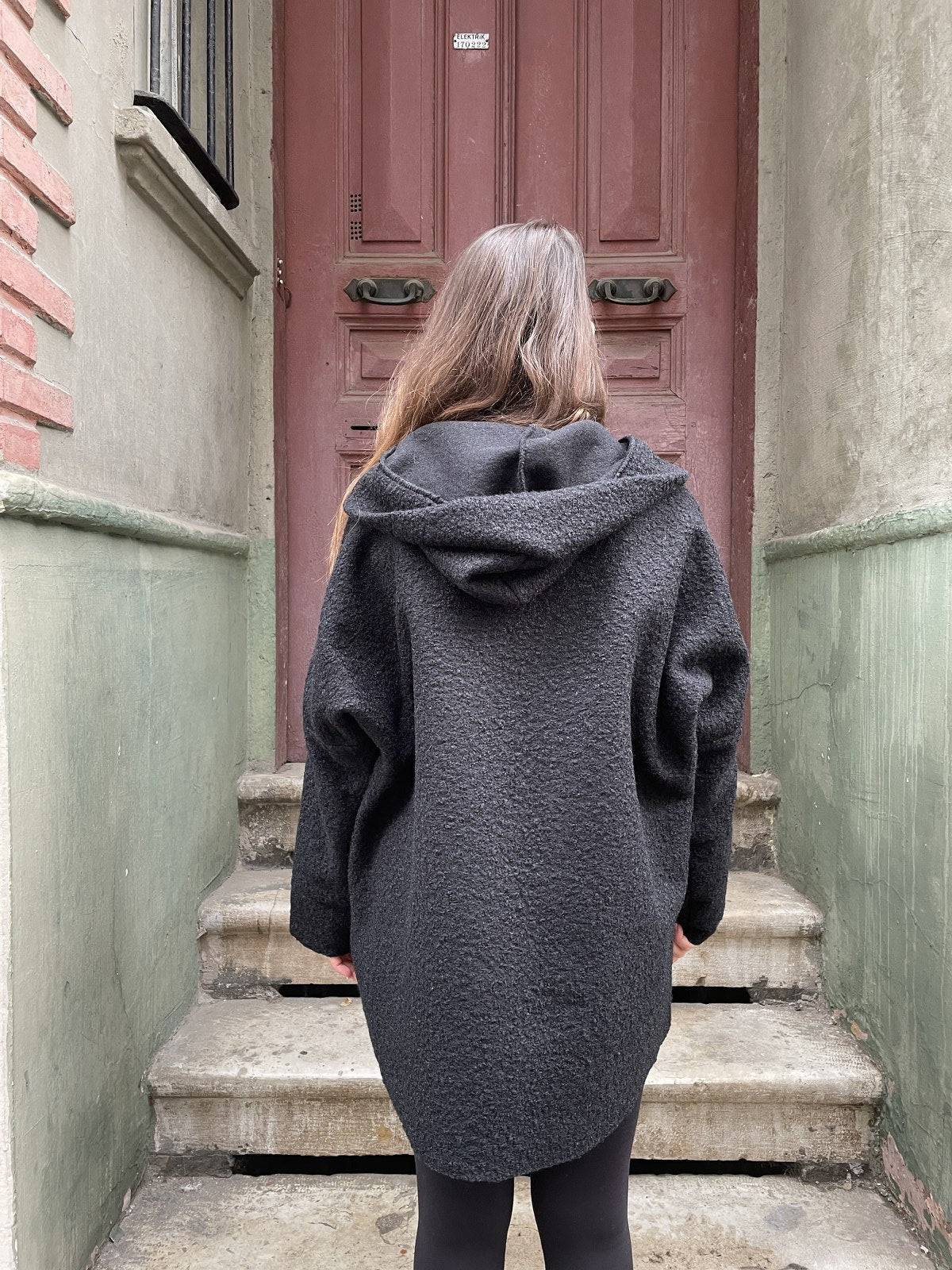 Unisex Bohem Salaş Kapşonlu İtalyan Kaban Mont