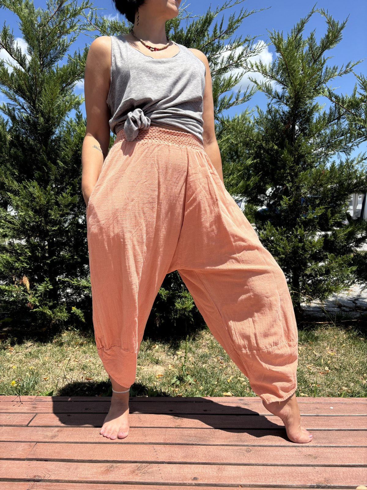 Bohem Pamuklu Yoga Pantolonu – Rahat Şalvar Modeli