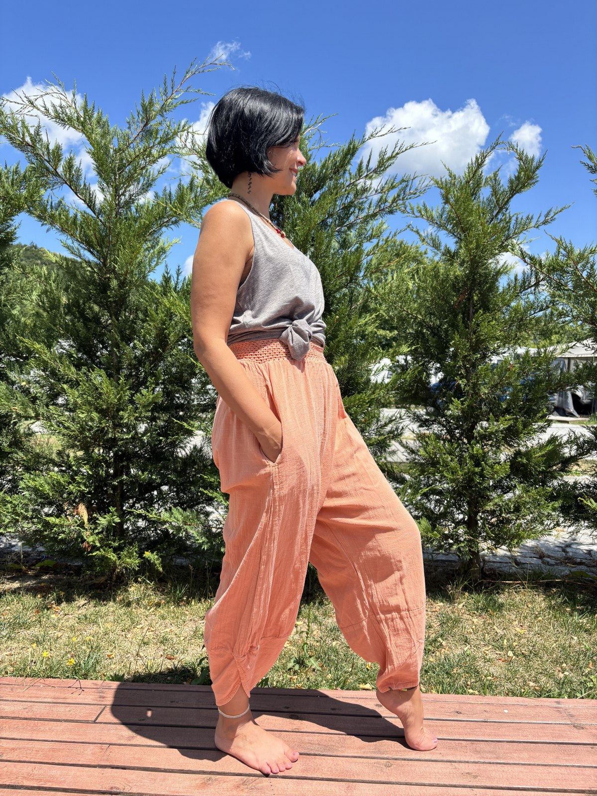 Bohem Pamuklu Yoga Pantolonu – Rahat Şalvar Modeli