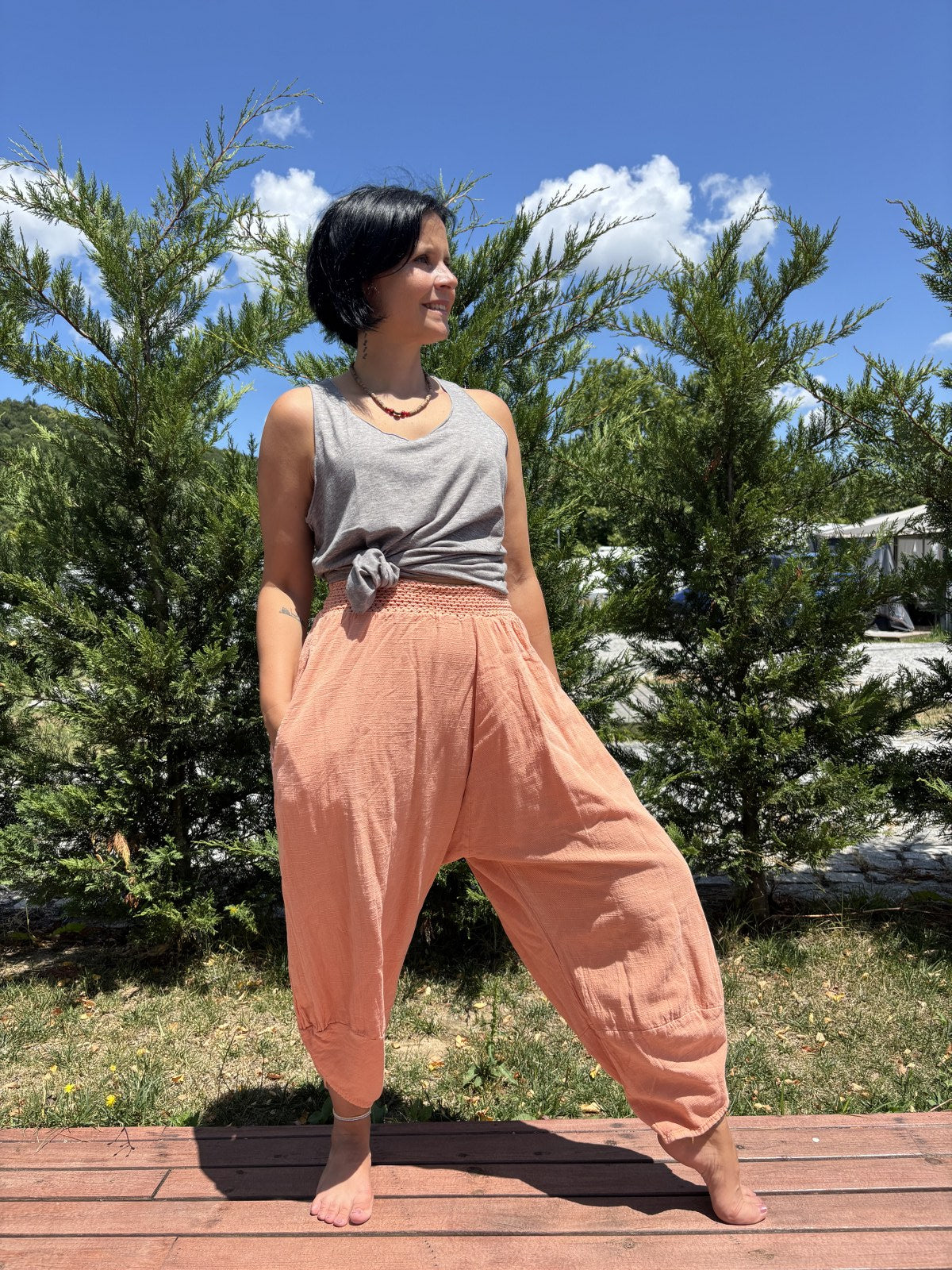 Bohem Pamuklu Yoga Pantolonu – Rahat Şalvar Modeli