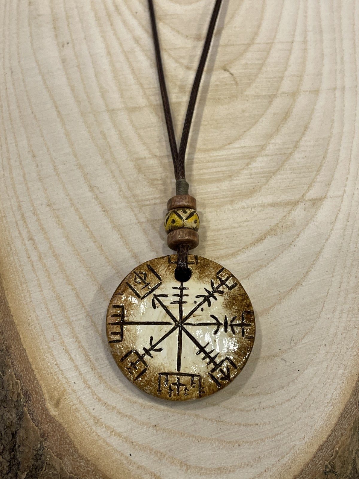 Bohem Seramik Viking Pusula Kolye