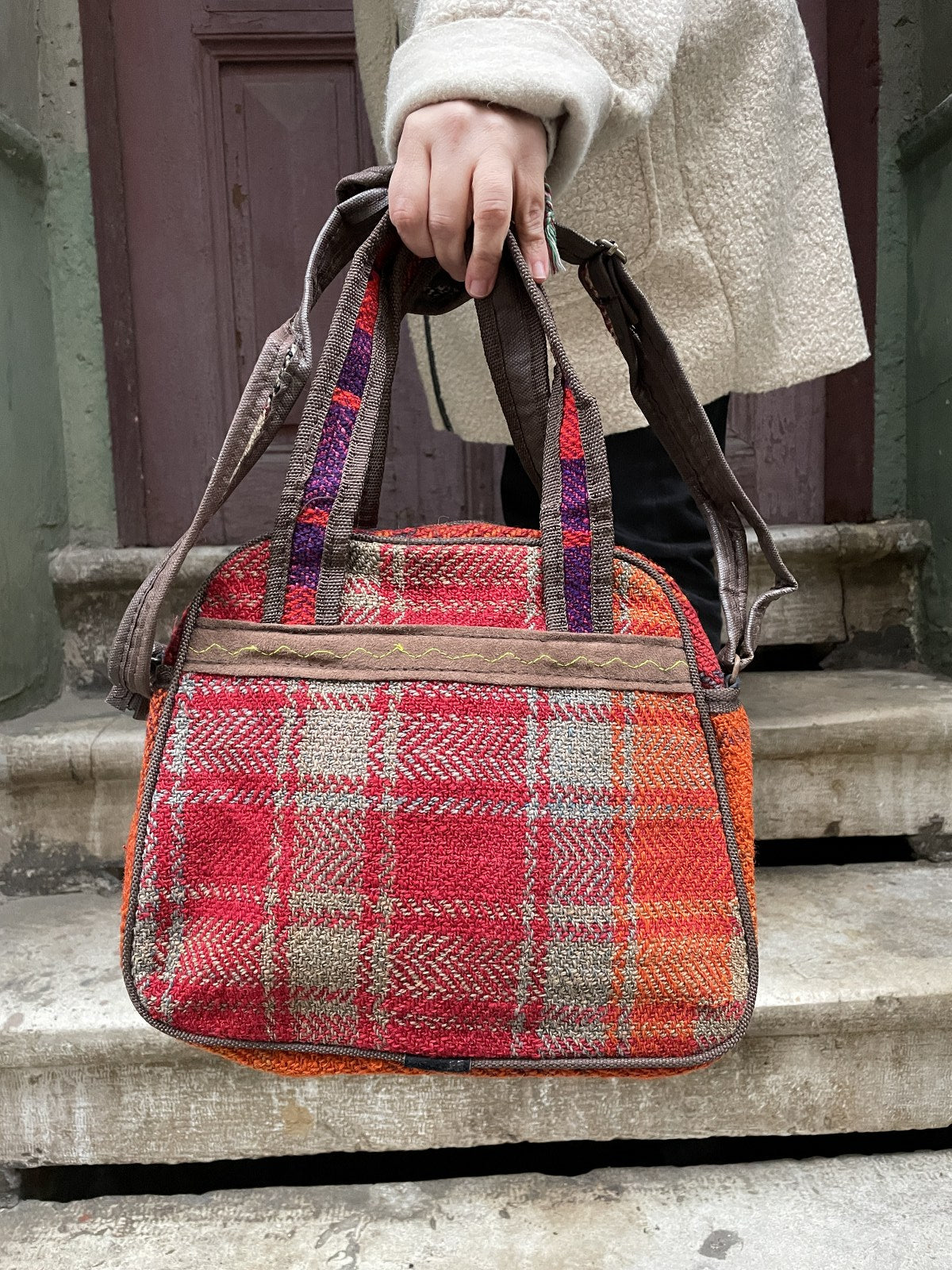 Bohem Renkli Kilim El Çantası