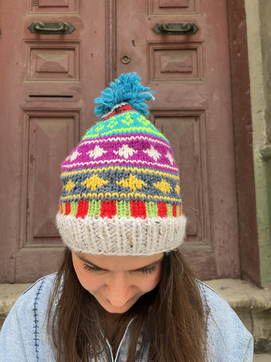 El Yapımı Bohem Bere ve Eldiven Takımı – Bej