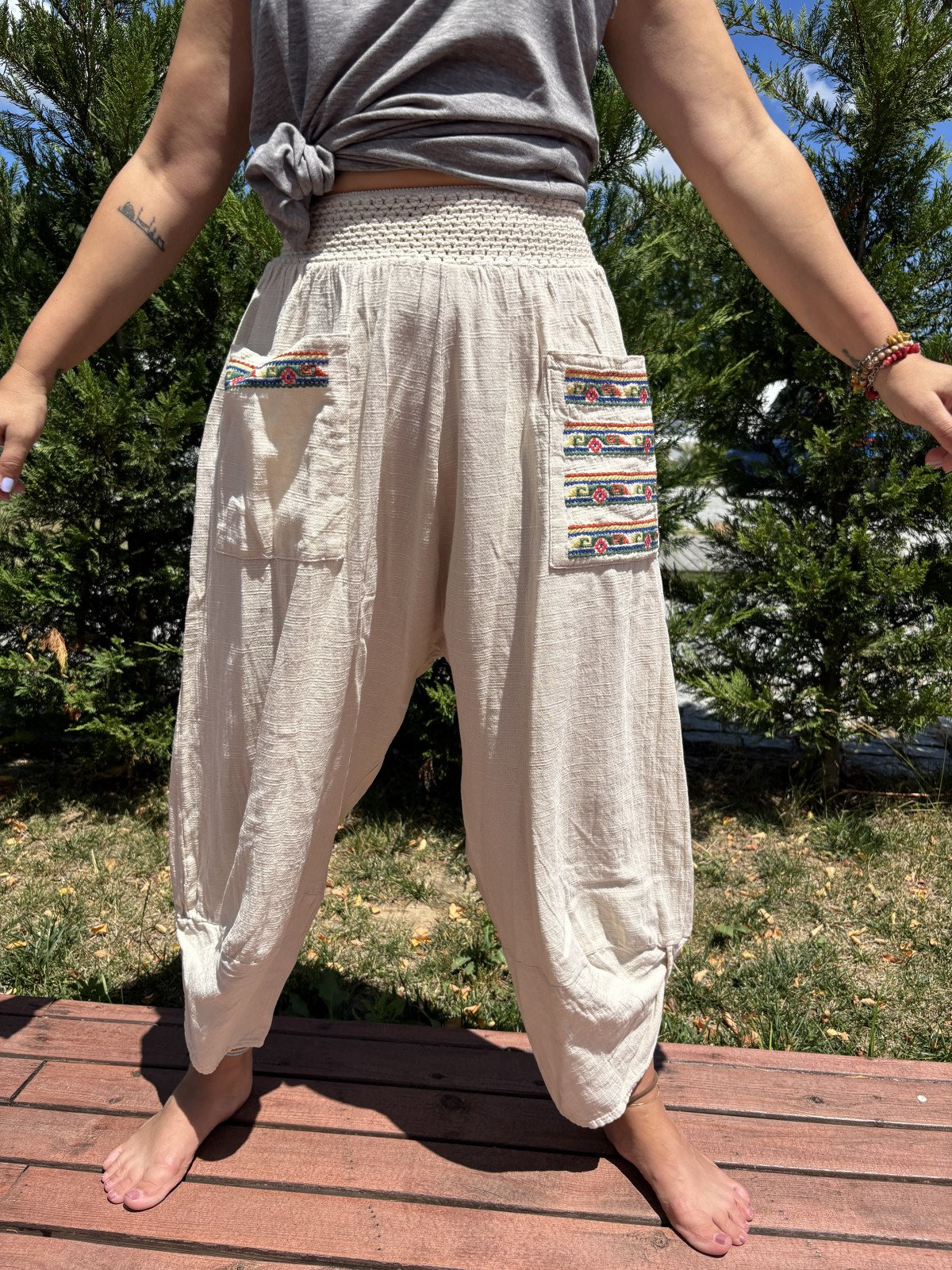 Bohem Önden Cepli Kadın Yoga Pantolonu