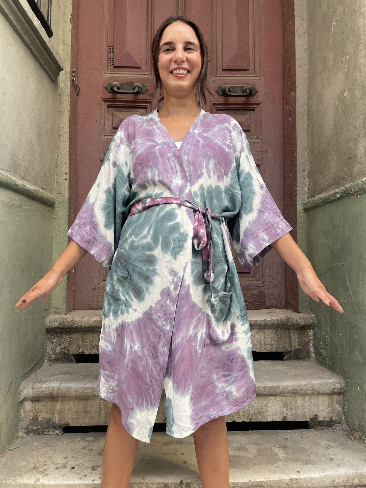 Luna Batik Kimono – El Yapımı %100 Viskon