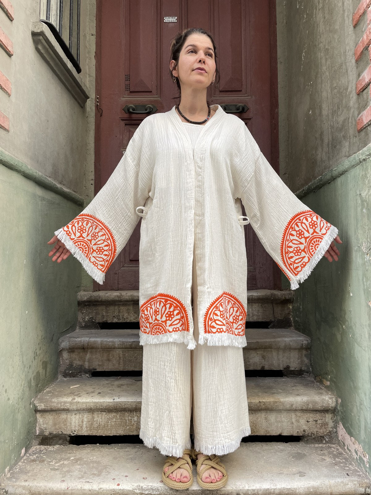 Mandala Bohem Kadın Kimono Takım Yoga Takımı