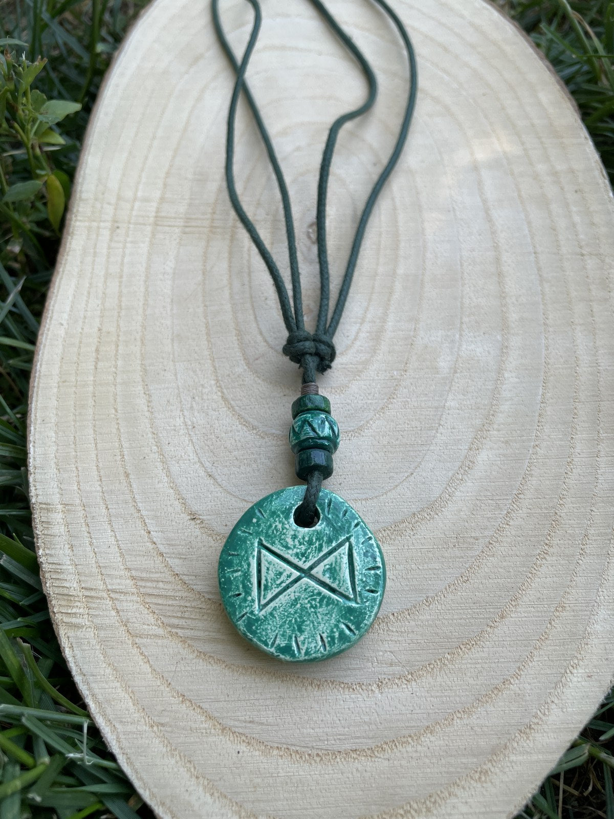 Mavi Farkındalık Sembollü Seramik Kolye