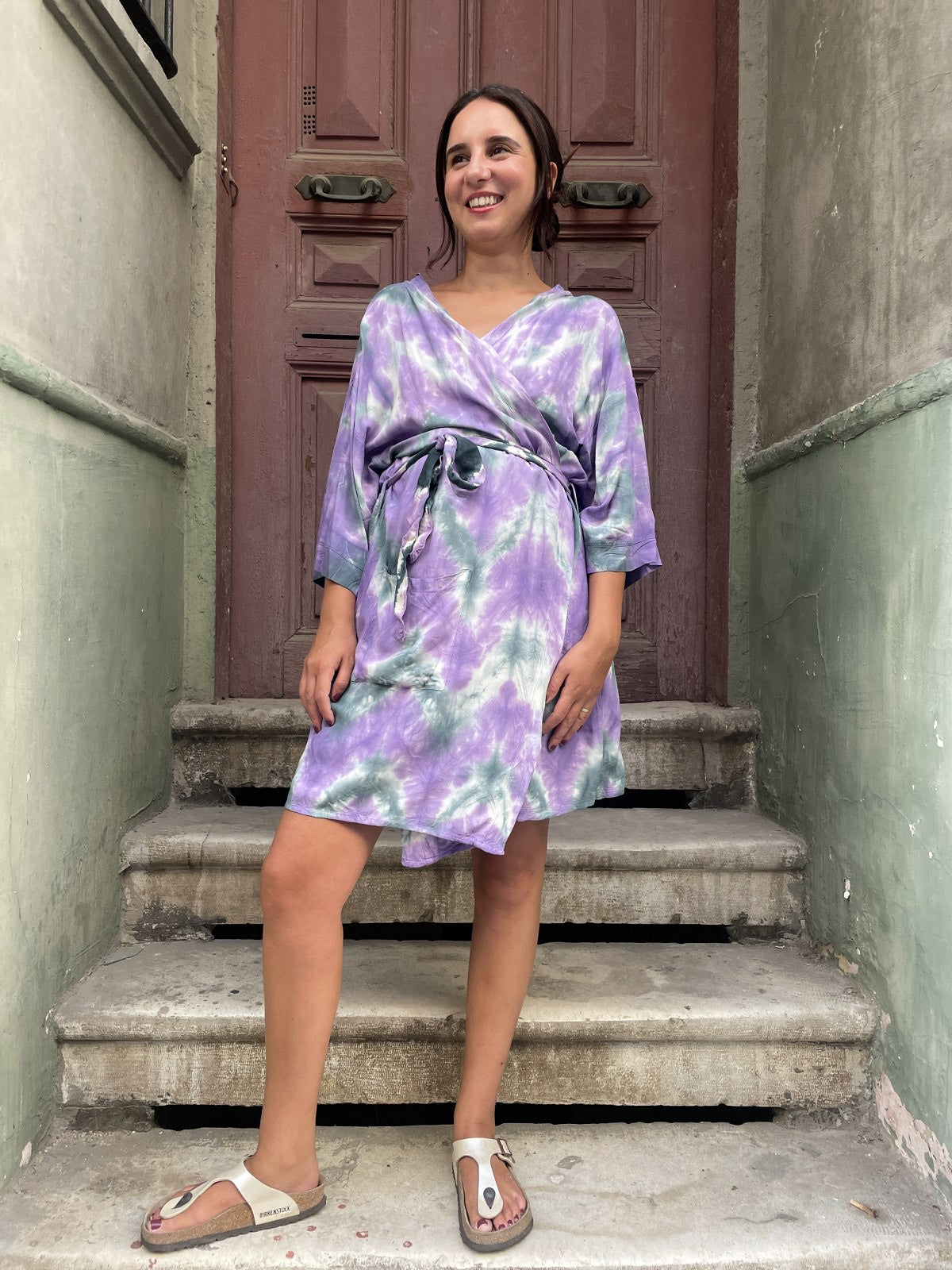 Lila Sky Batik Kimono
