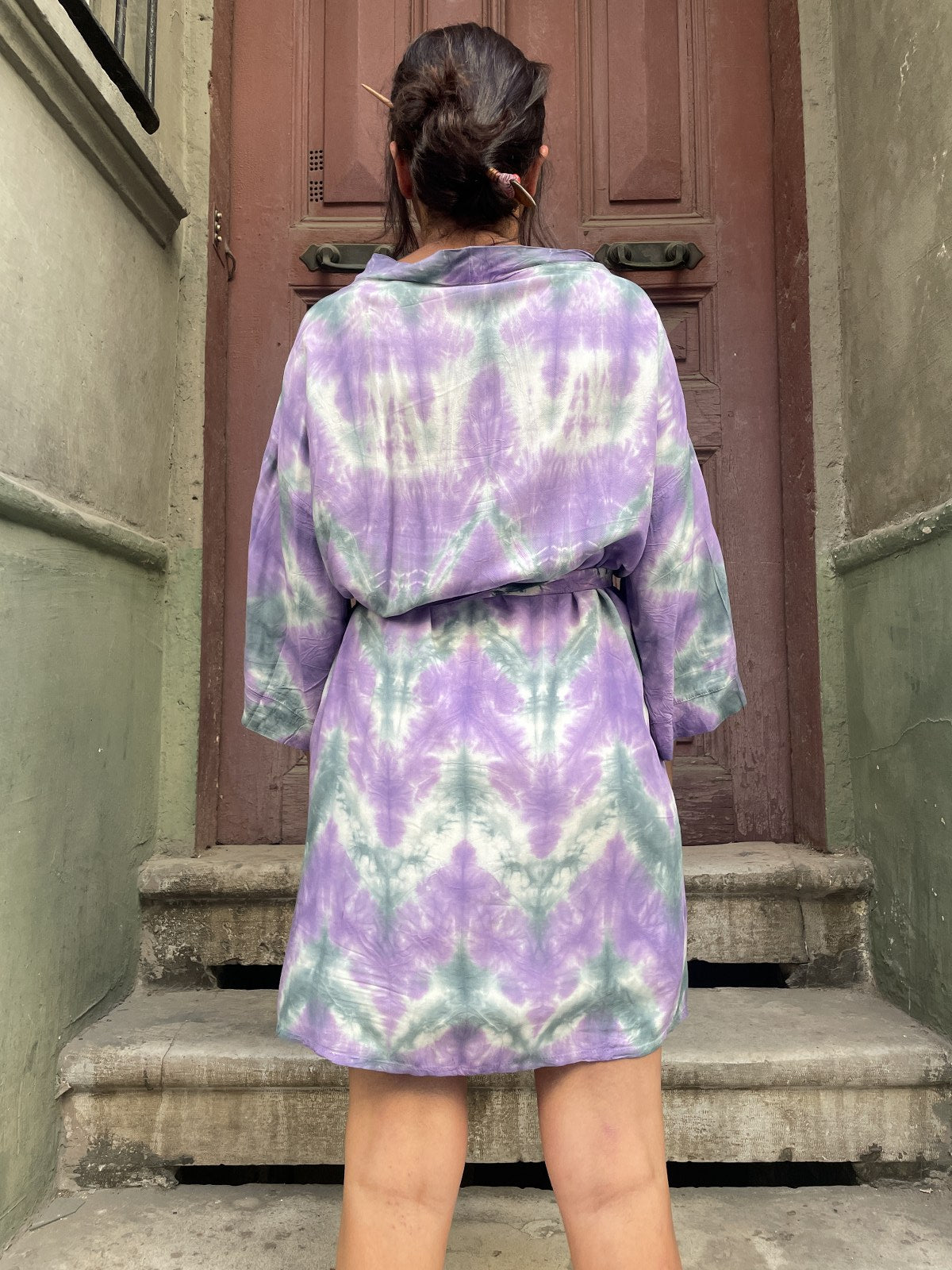 Lila Sky Batik Kimono