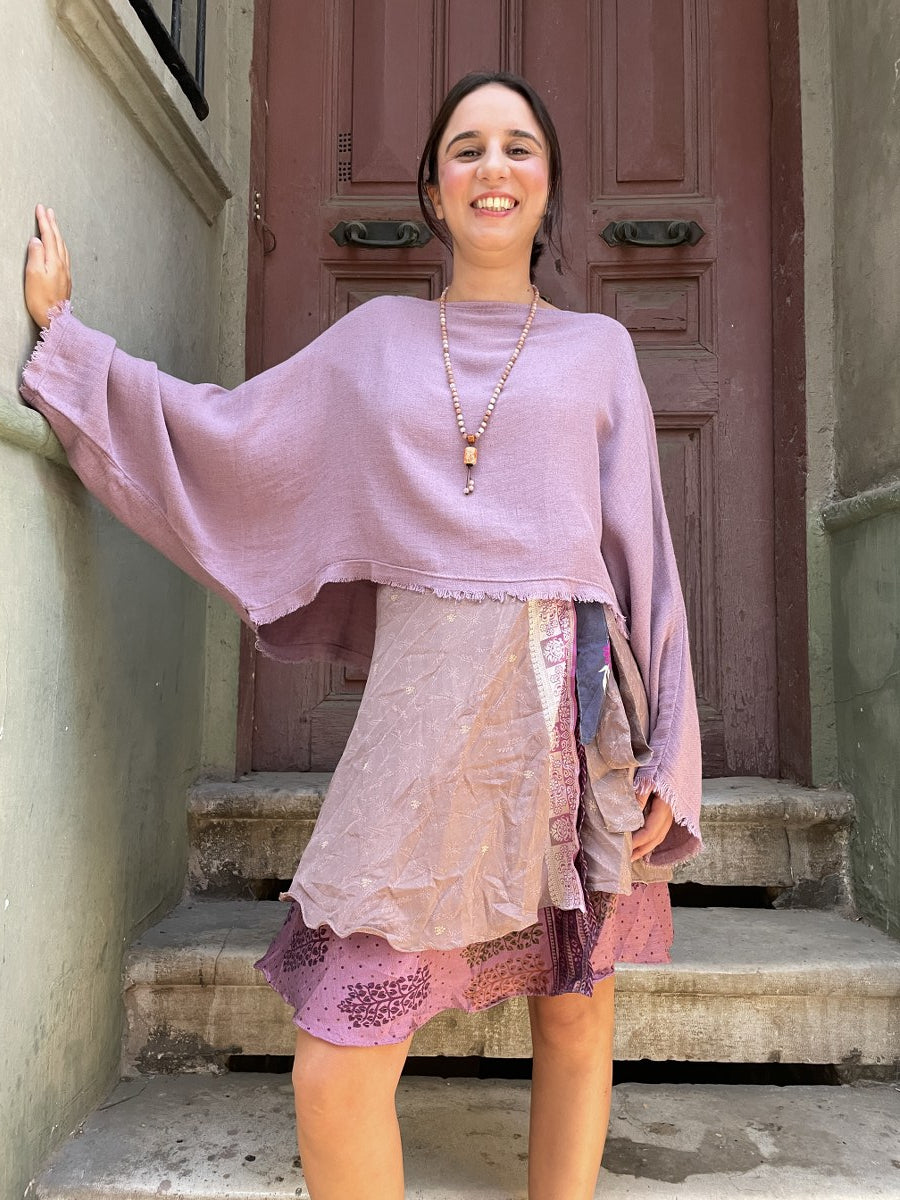 Mor Çift Taraflı İpek Etek – El Yapımı