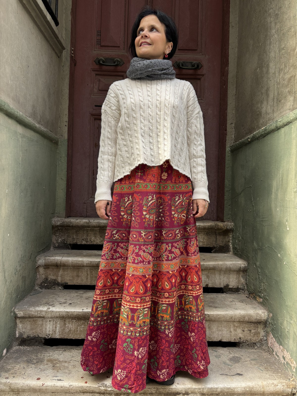 Nepal Etnik Desenli Bağlamalı Etek