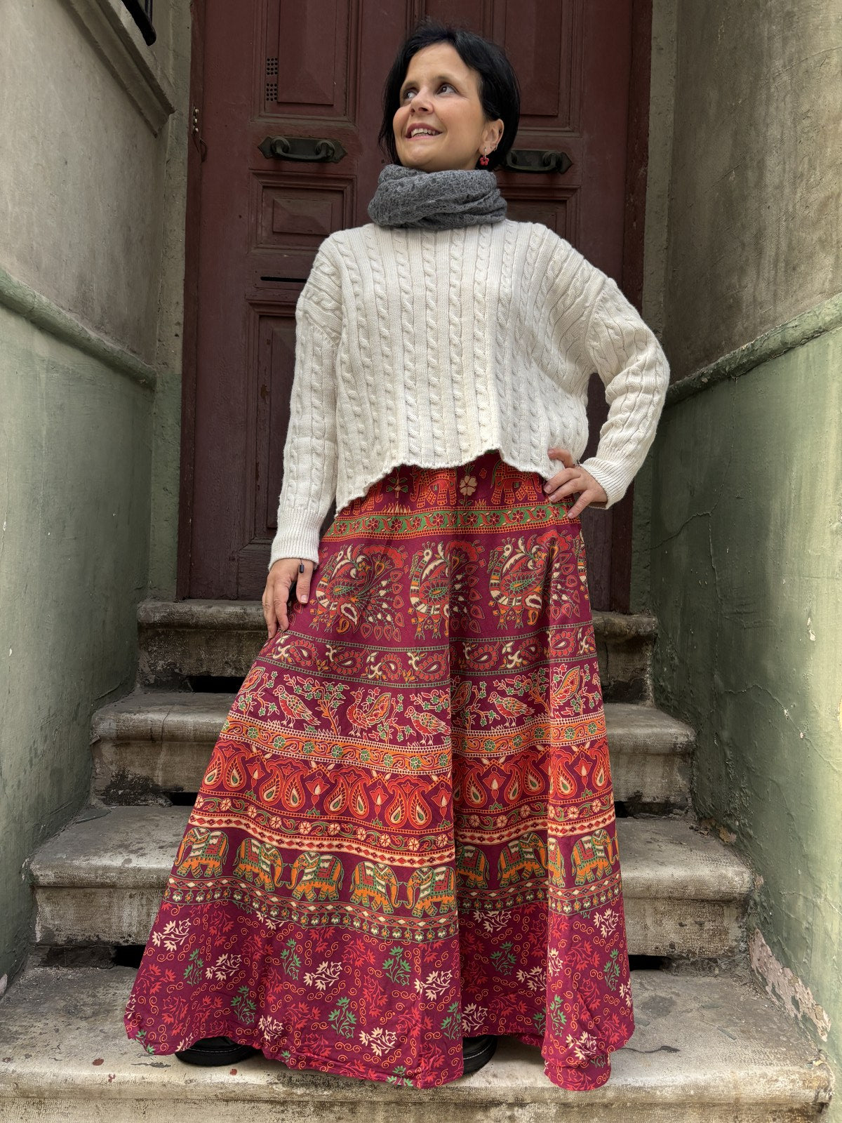 Nepal Etnik Desenli Bağlamalı Etek