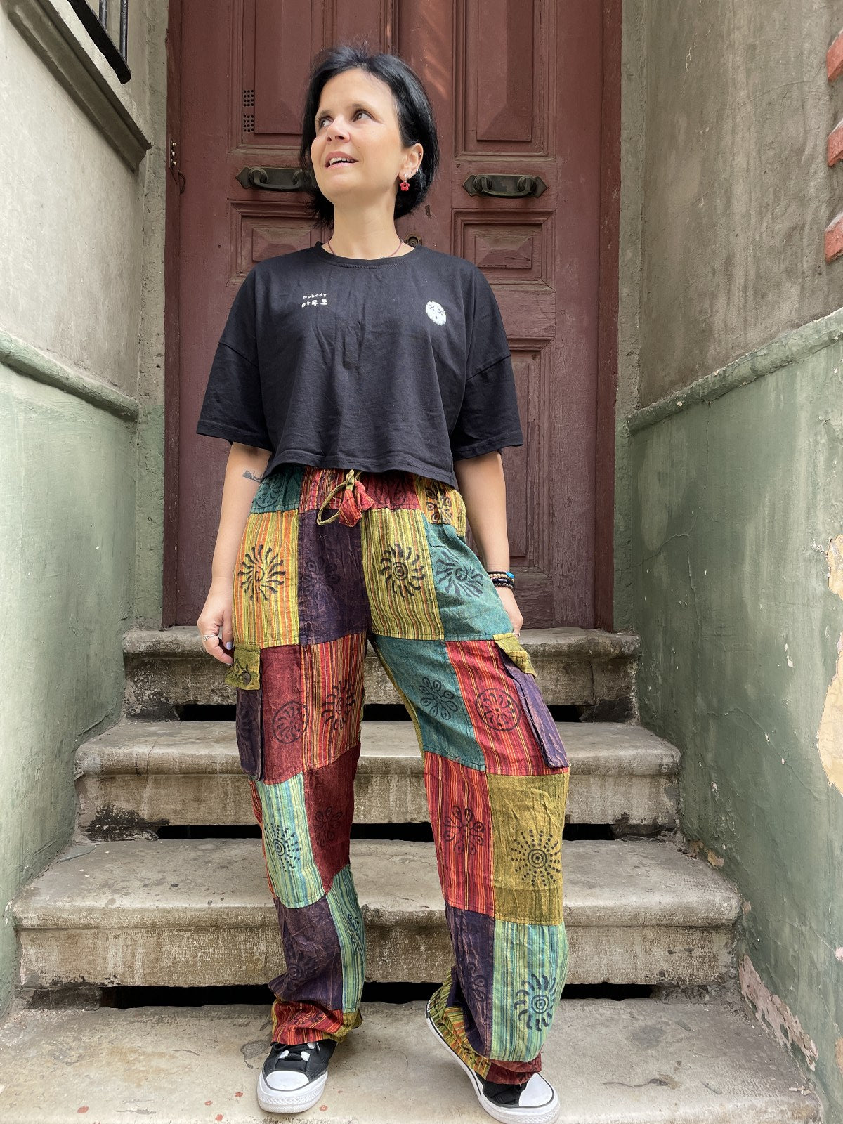 Unisex Bohem Nepal Patchwork Pantolon
