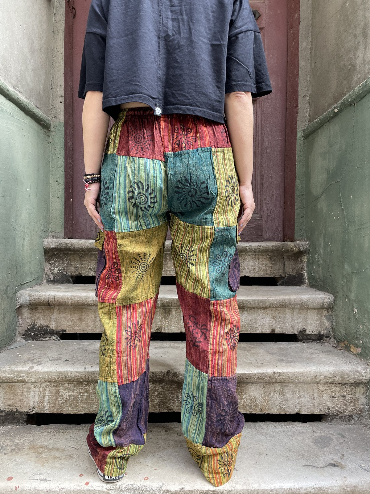 Unisex Bohem Nepal Patchwork Pantolon