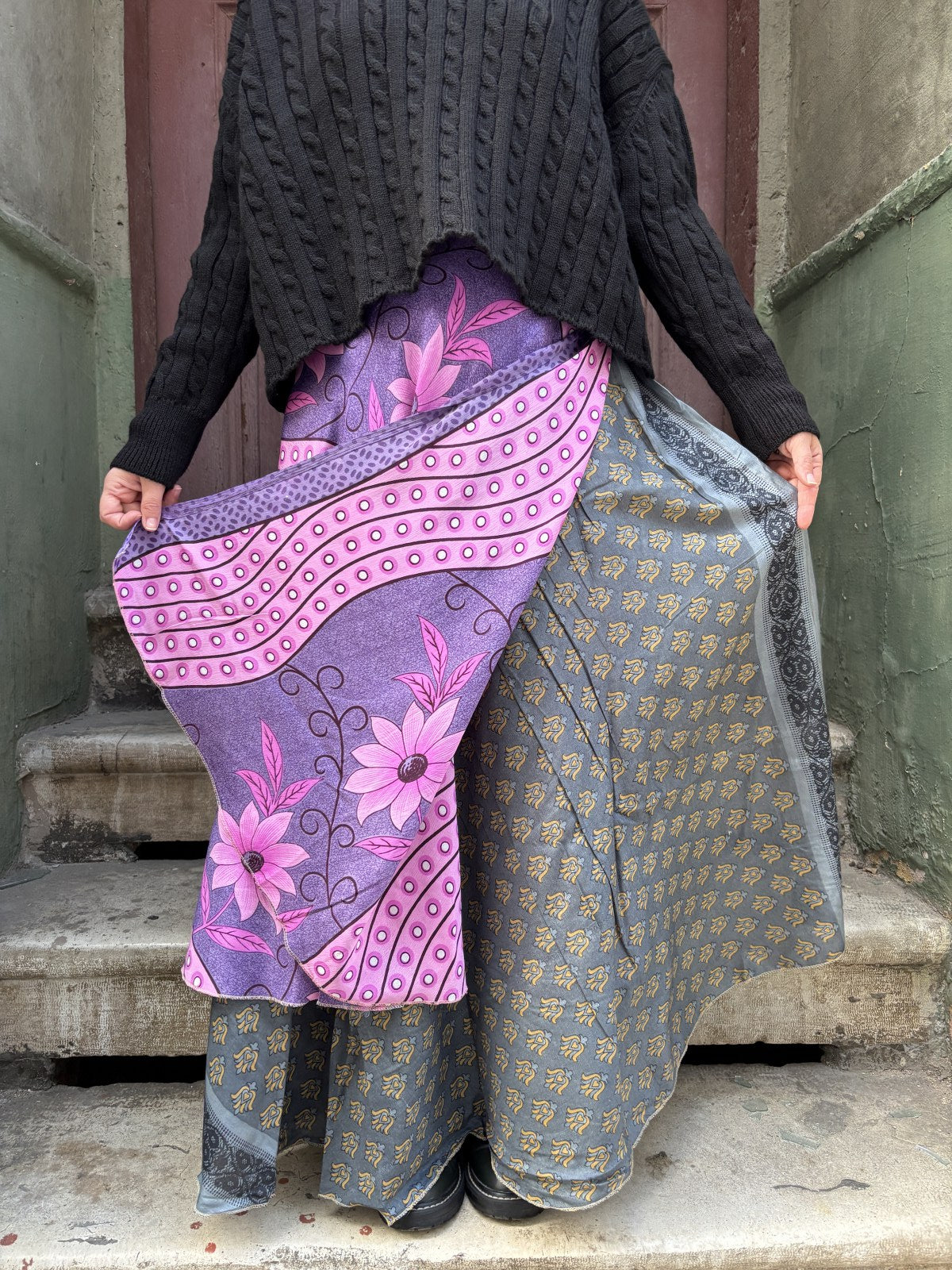 Nepal İpek Çift Taraflı Bağlamalı Etek