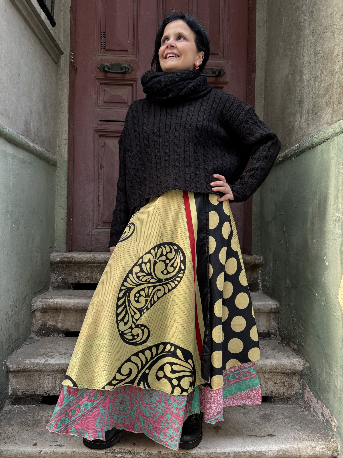 Nepal İpek Çift Taraflı Bağlamalı Etek