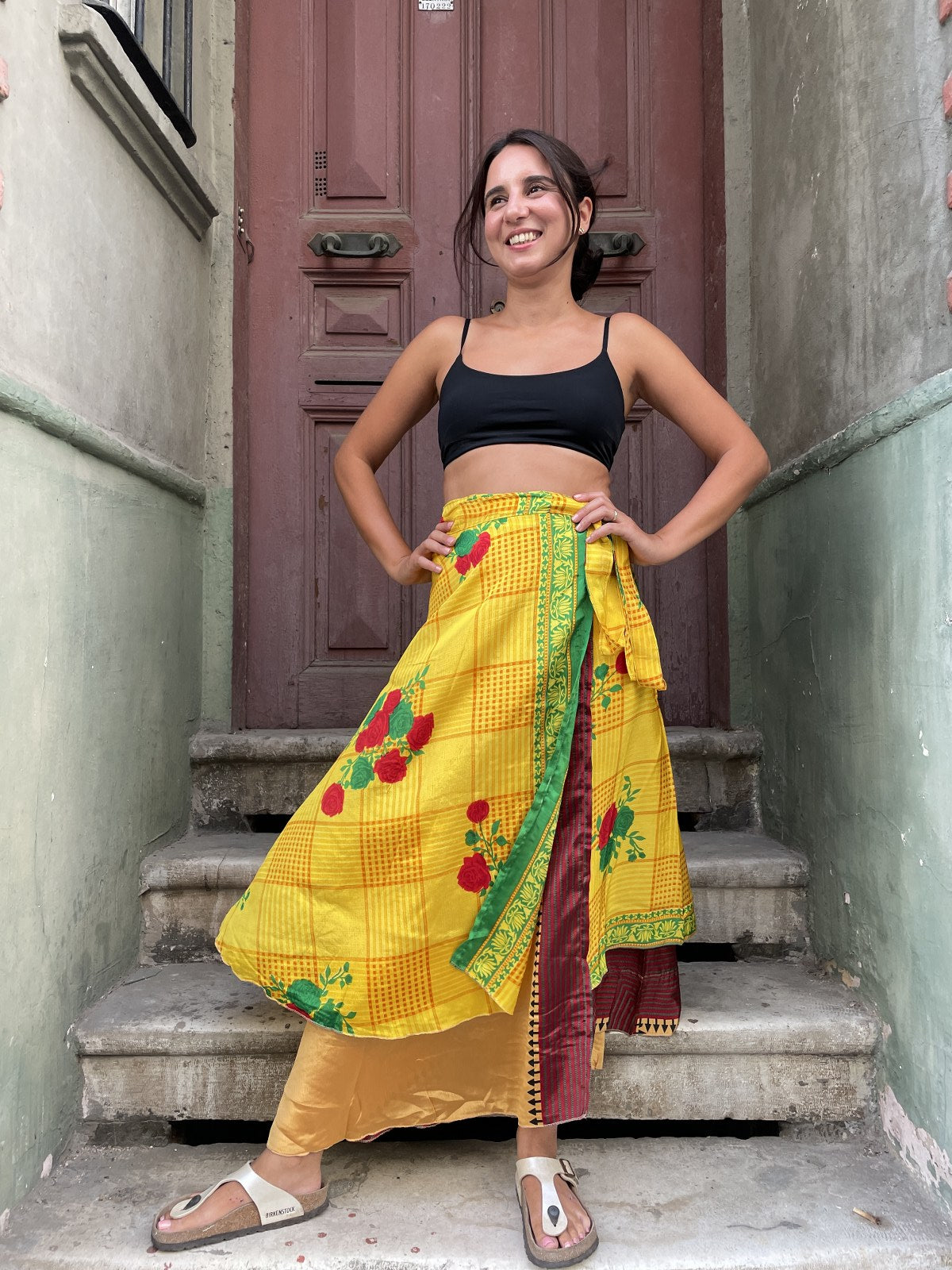 Nepal İpek Çift Taraflı Bağlamalı Etek