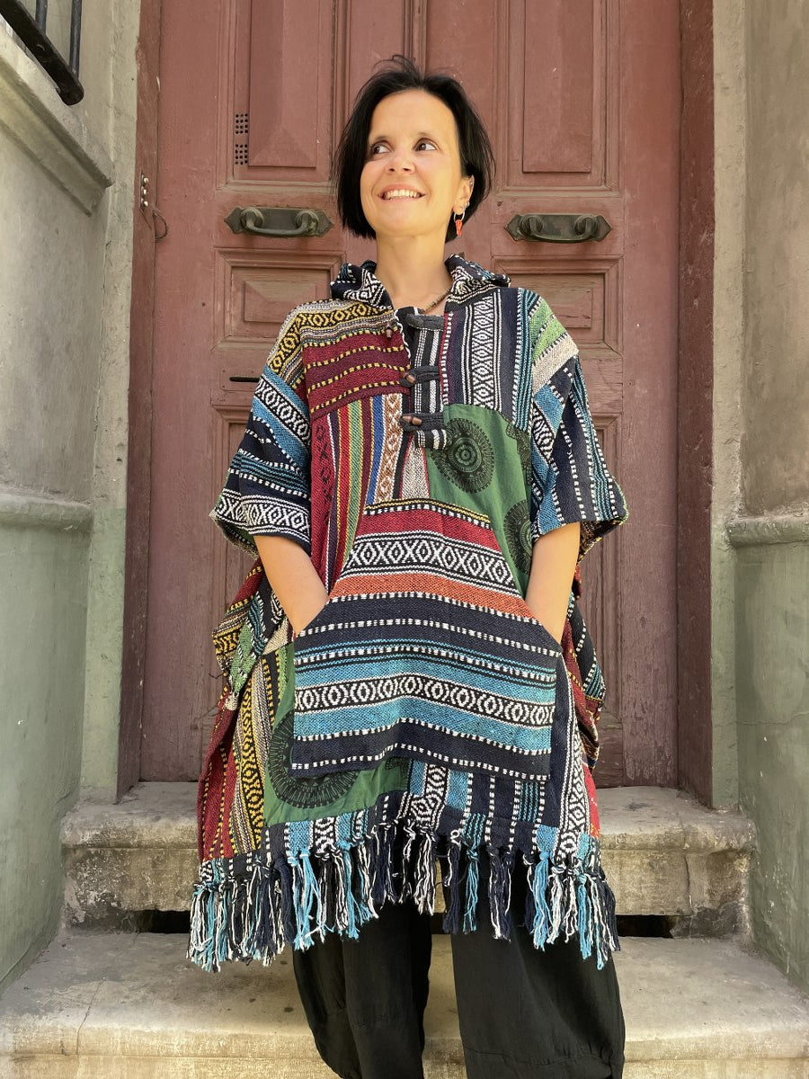 Nepal Patchwork Kışlık Panço
