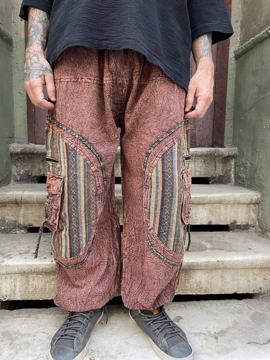 Unisex Nepal Taşlanmış Kadın Pantolon – Cepli, Rahat ve Bohem Tarz