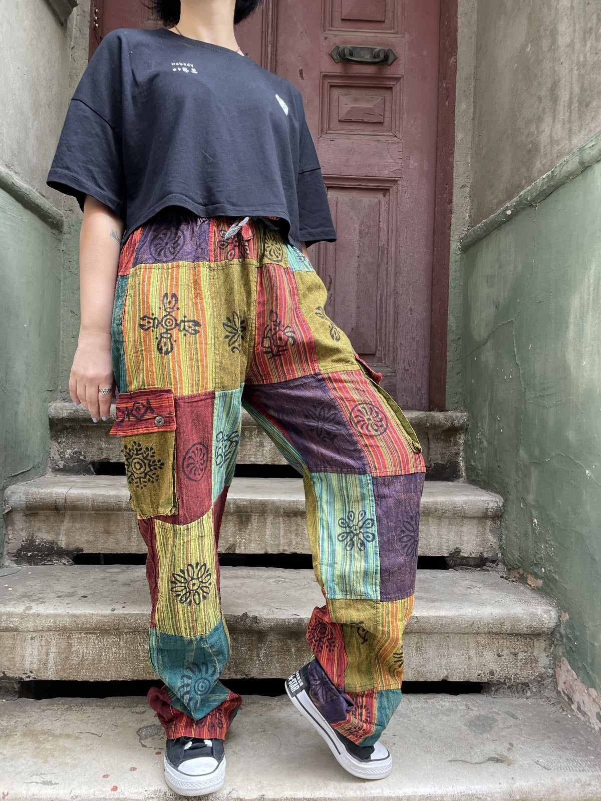Unisex Bohem Kadın Nepal Patchwork Pantolon – Orion