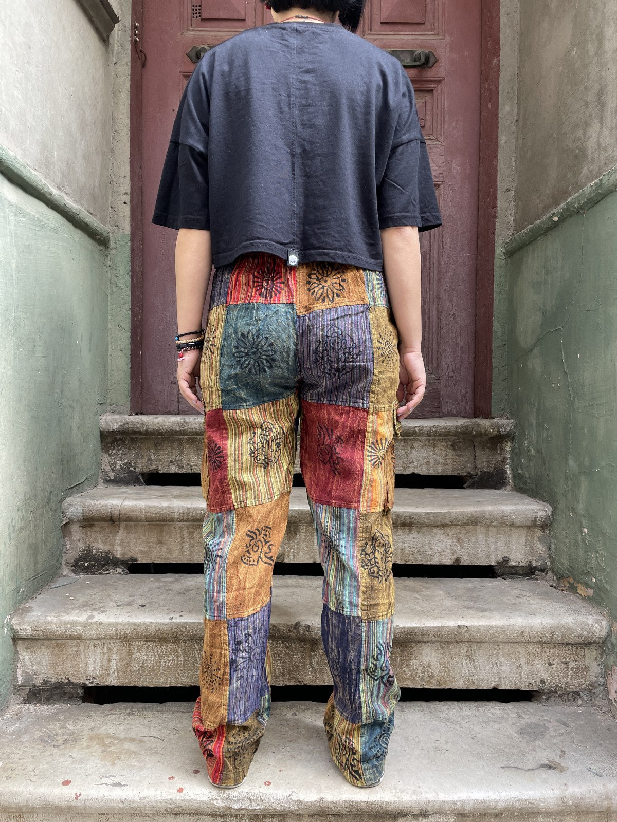 Unisex Bohem Nepal Patchwork Pantolon