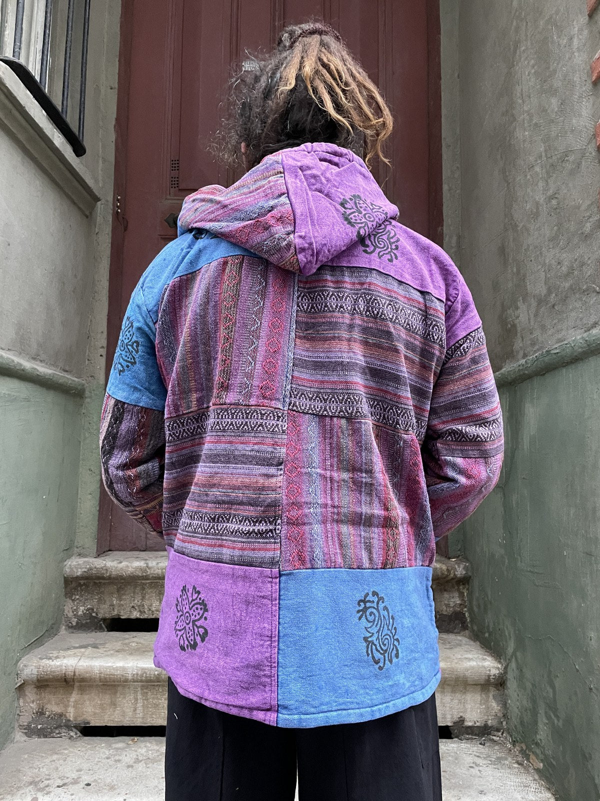 Unisex Nepal Baja Kahve Polarlı Mont