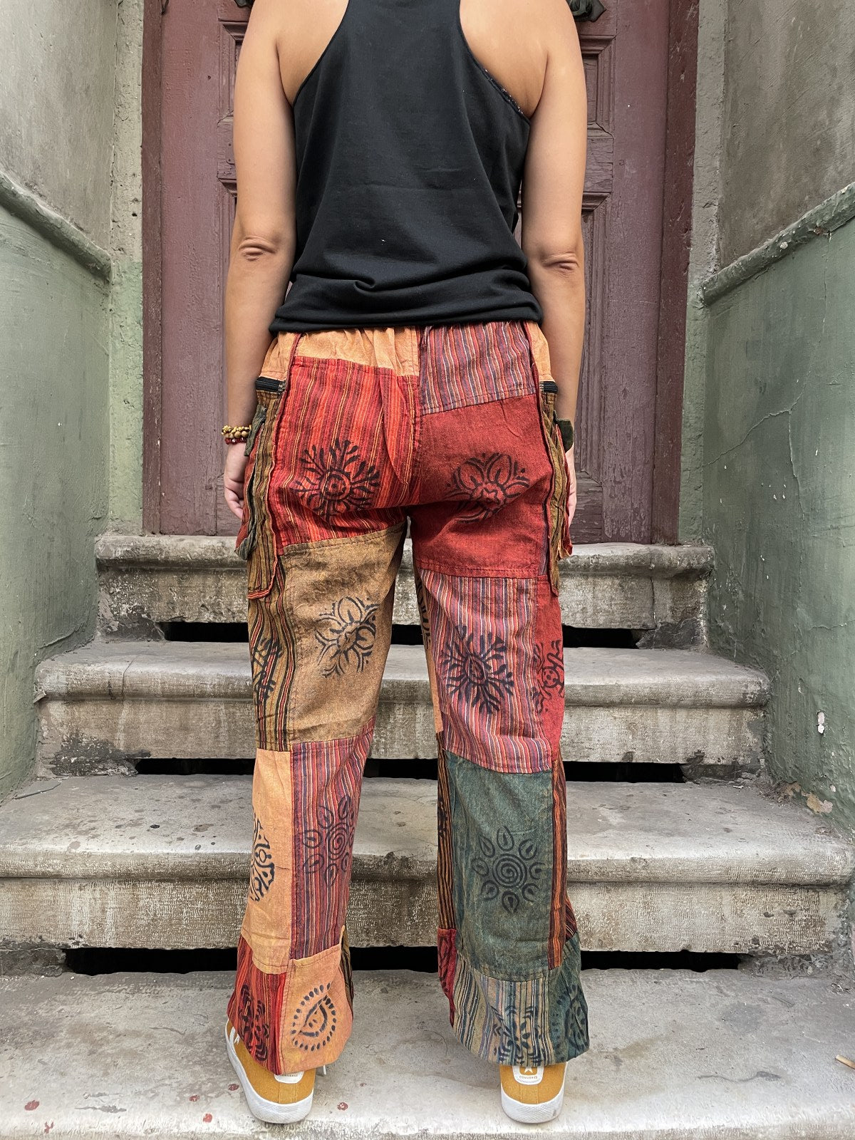 Nepal Patchwork Cepli Kadın Bohem Pantolon