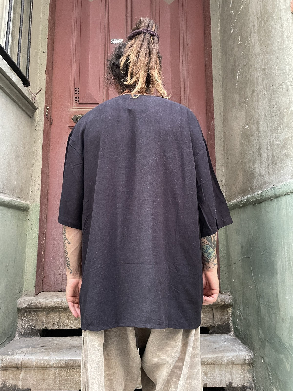 Bohem Oversize Erkek Tişört Gömlek